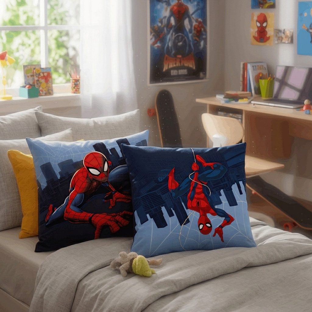 Jerry Fabrics Dekokissen Spiderman Kissen Dekokissen Kuschelkissen 35x35 cm
