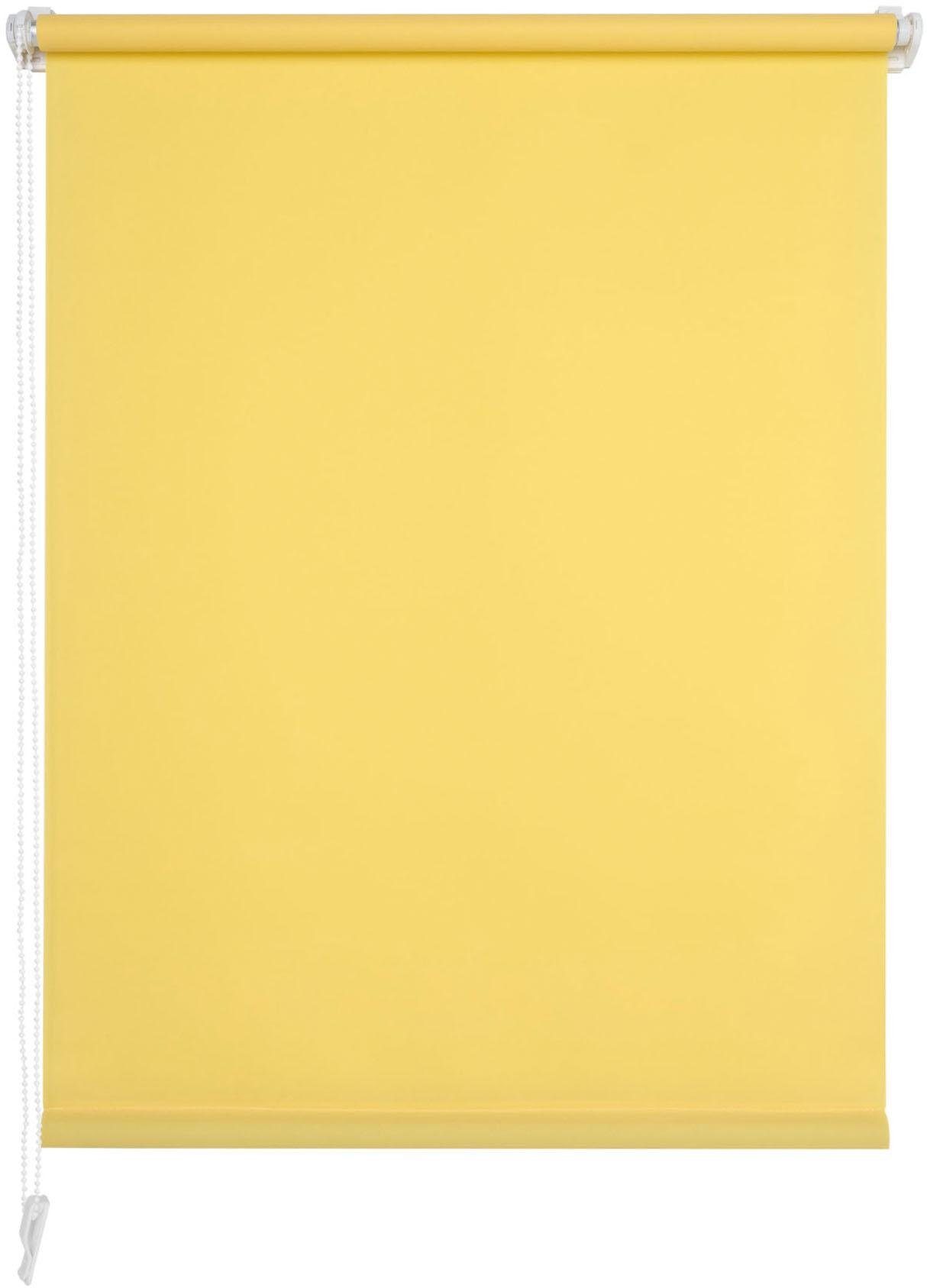 Seitenzugrollo Klemmfix, Liedeco, Lichtschutz, ohne Bohren, inkl. Klemmträger Klemmfix, gelb