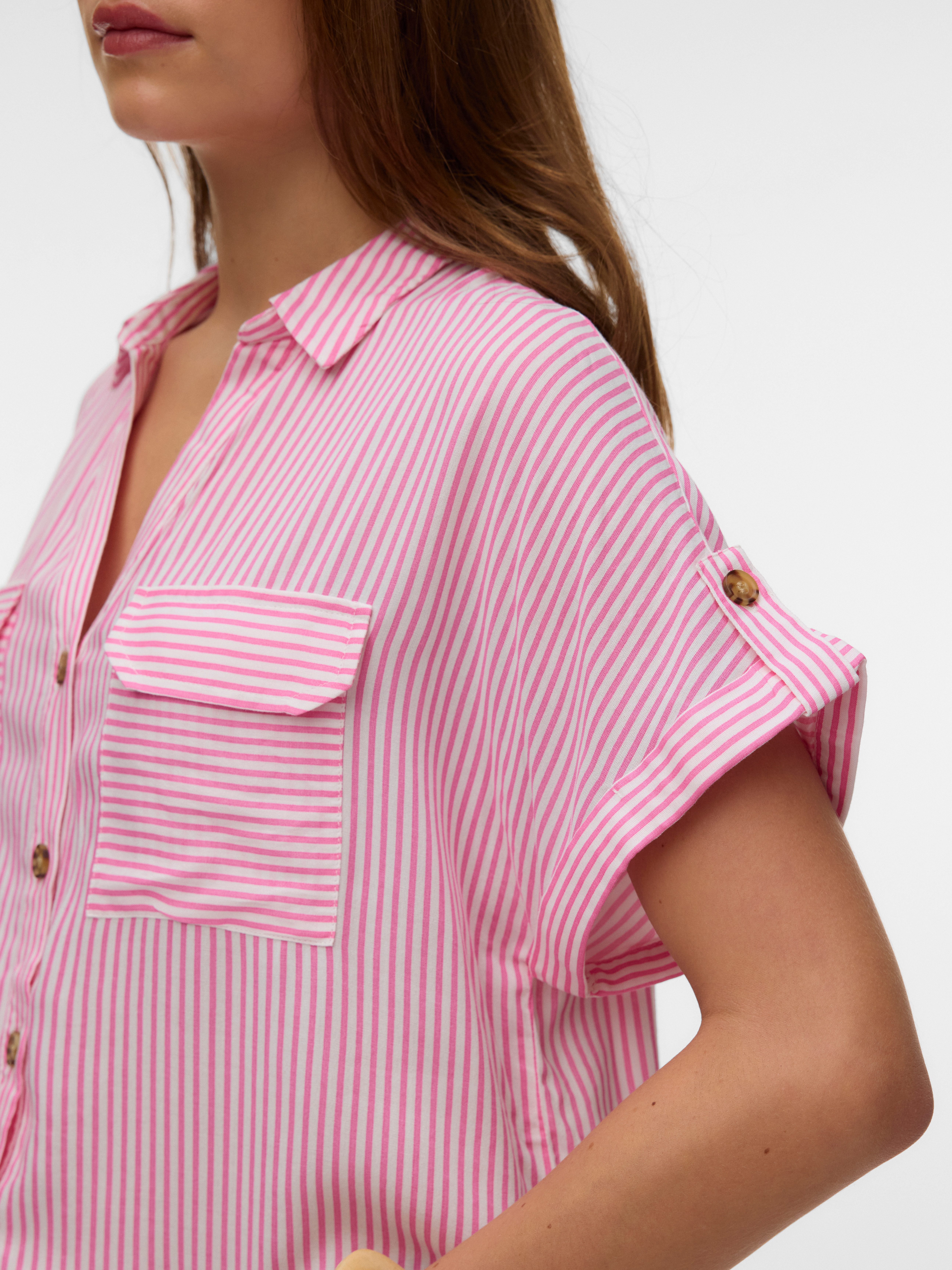 Vero Moda Kurzarmbluse VMBUMPY S/S SHIRT WVN GA NOOS Viskose, regular fit