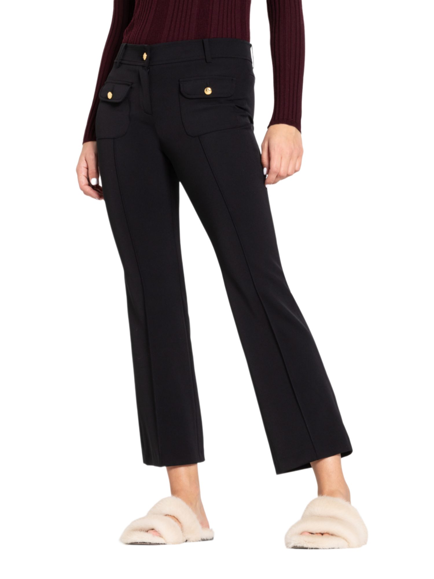 Cambio Stoffhose schwarz, Casual, Polyamid, Unifarben, Flared Fit, Mittel