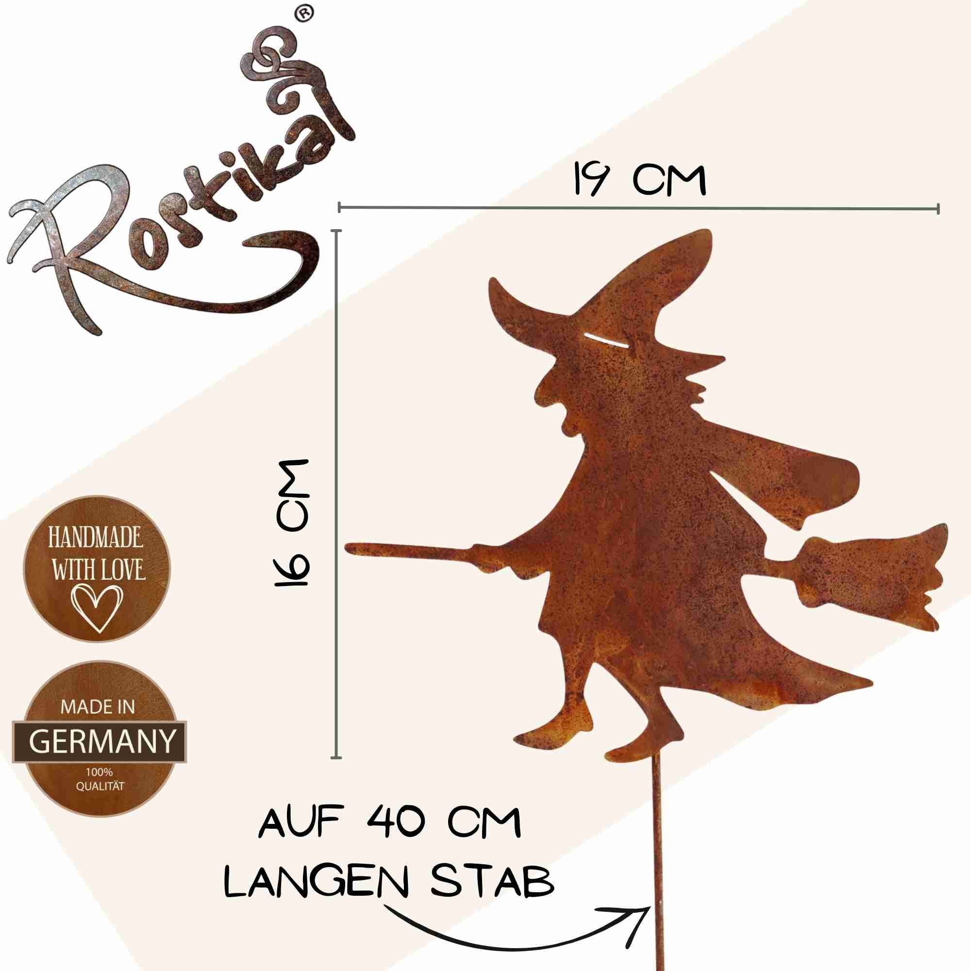 Rostikal Gartenfigur Metall Hexe Dekofigur als günstig online kaufen