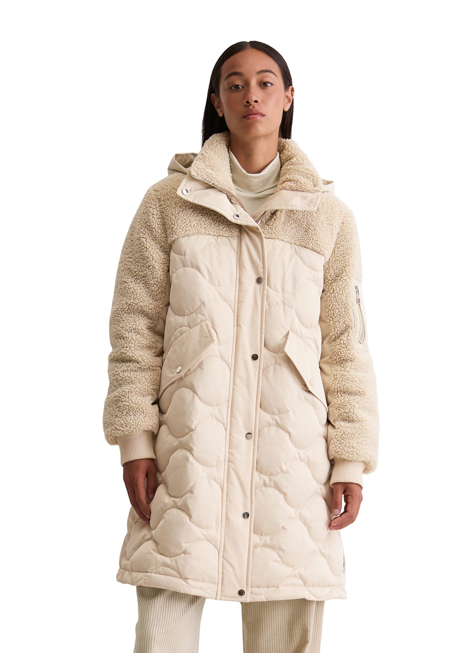 Marc O'Polo Daunenjacke mit lässigen Teddyplüsch-Details