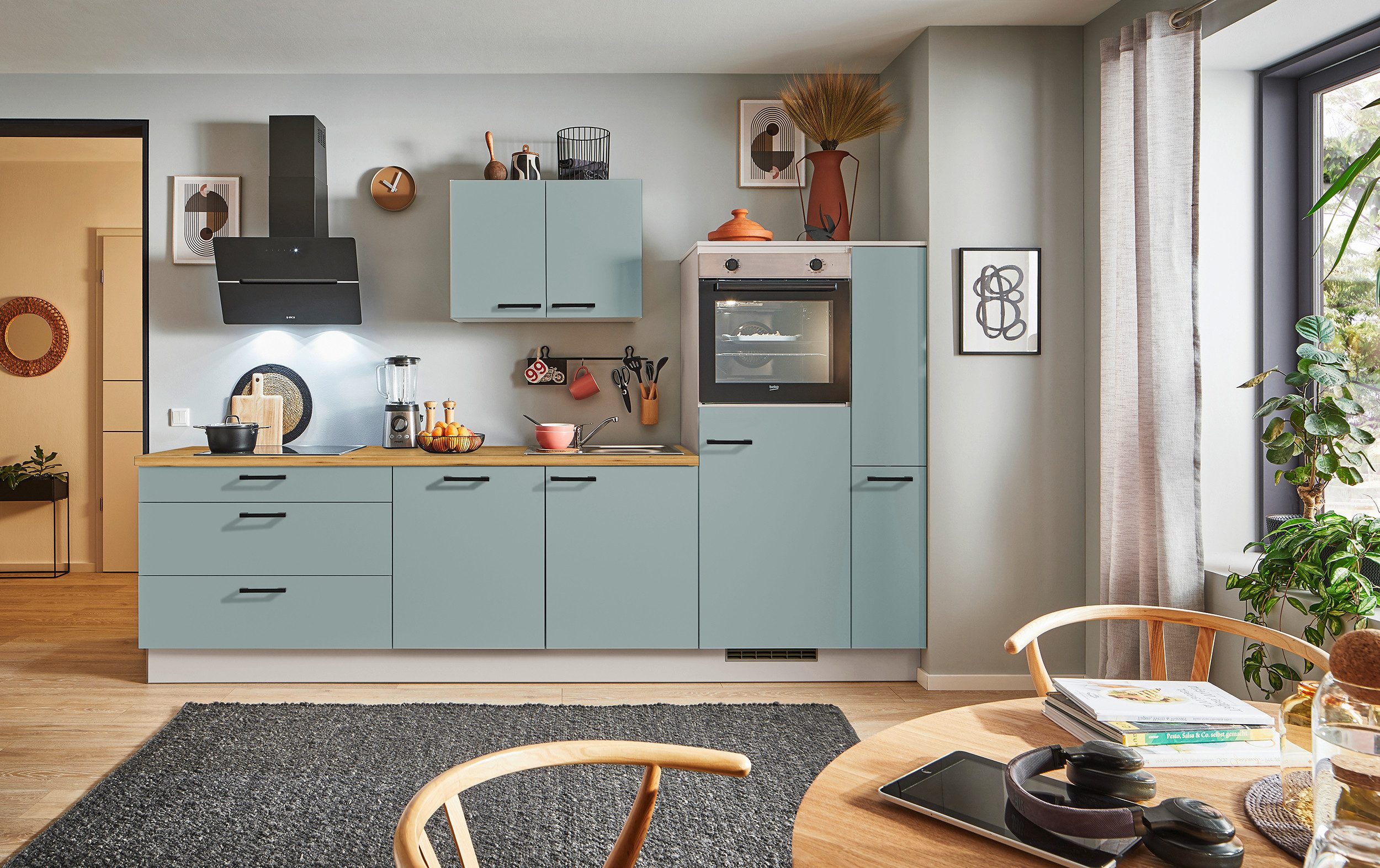 pino Küchenzeile Lund, individuell anpassbar, gratis Küchenplanung mit Profis, (Breite 280cm), vormontiert, wahlw. mit E-Geräten, Preis inkl. Lieferung