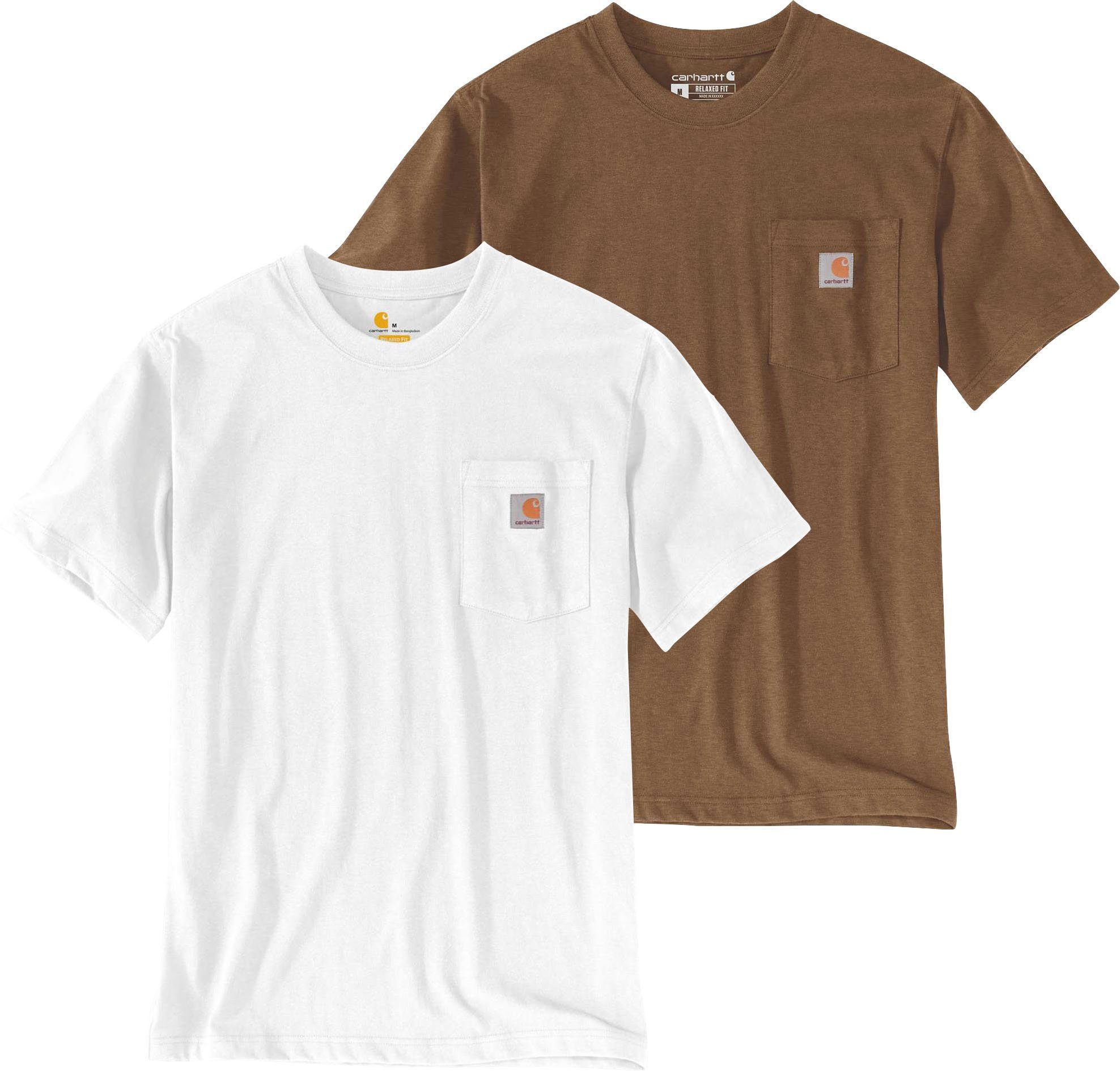 Carhartt T-Shirt (2-tlg., 2er Set) weiß und hellbraun