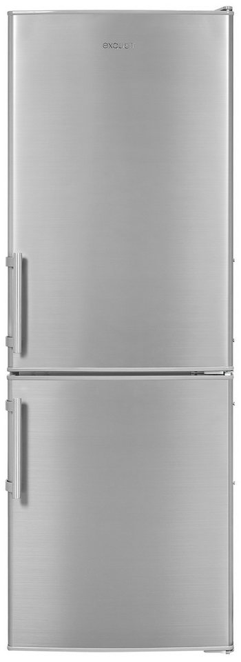 exquisit Kühl-/Gefrierkombination KGC233-60-HE-040D, 142,2 cm hoch, 50 cm breit, Energieeffizienzklasse D, 173 Liter Nutzinhalt, 4 Sterne Gefrieren