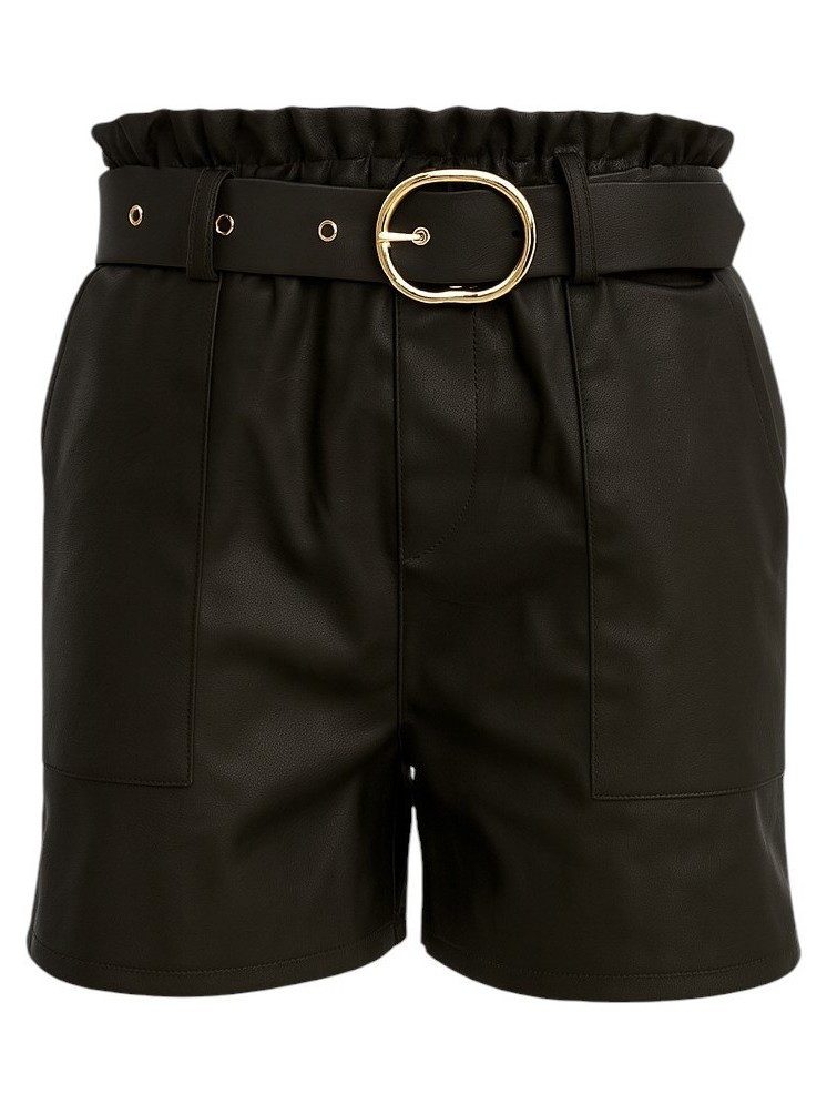 Mississhop Lederimitathose Damen Shorts aus Kunstleder mit Gürtel M.402 günstig online kaufen