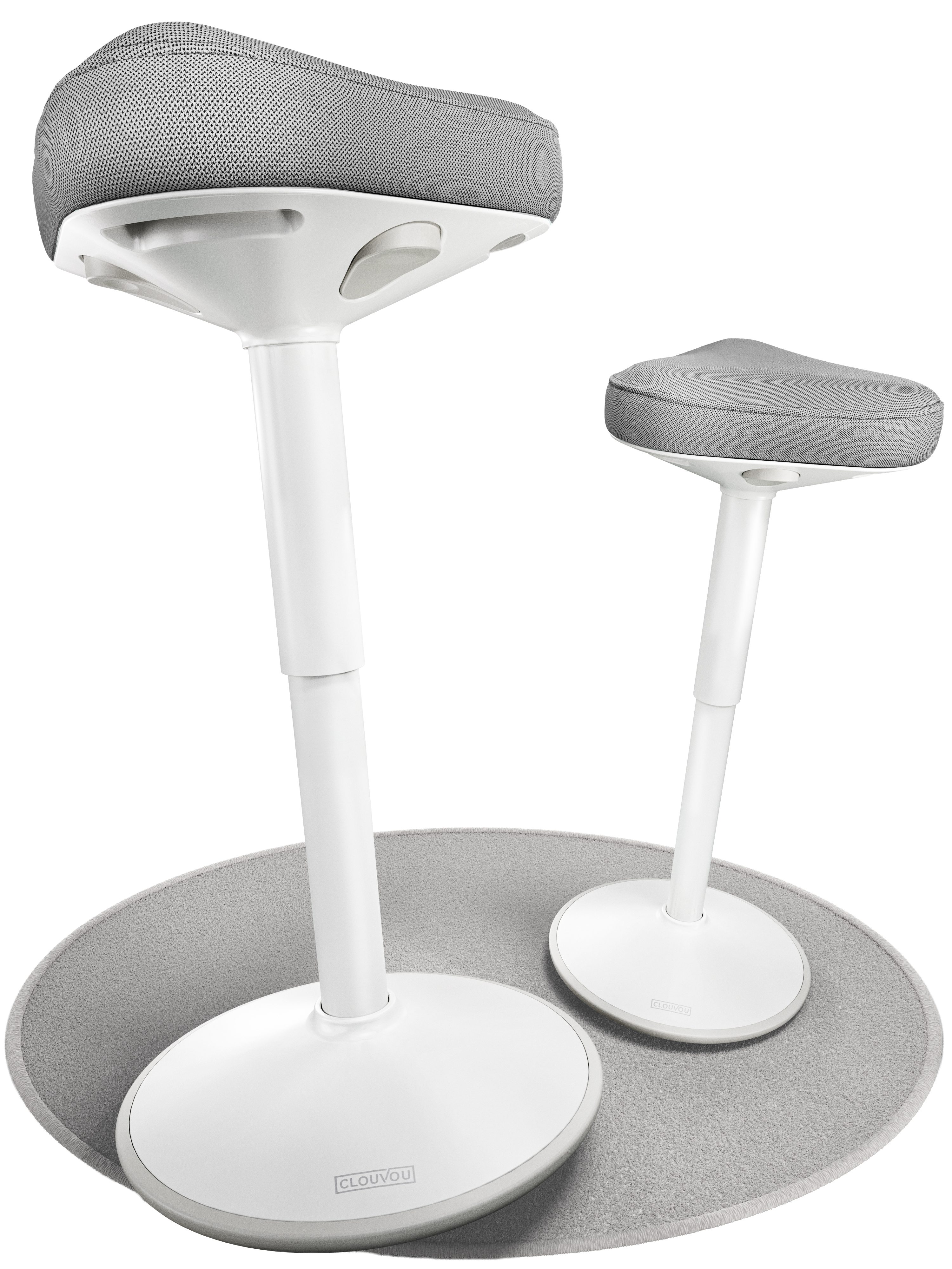 CLOUVOU Arbeitshocker Nexus Bürohocker - Ergonomischer Hocker Büro -, höhenverstellbar 57cm bis 82cm - Wackelhocker zur Stärkung des Rückens