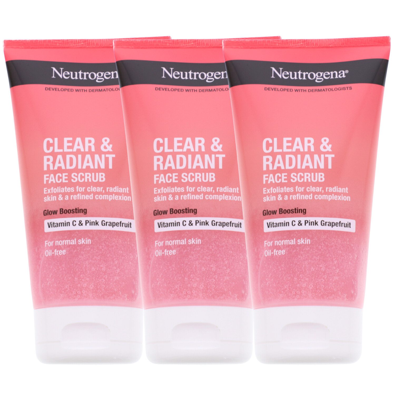 Neutrogena Gesichtspeeling 3 x Neutrogena Clear & Radiant Tägliches Gesichtspeeling Vitamin C & P