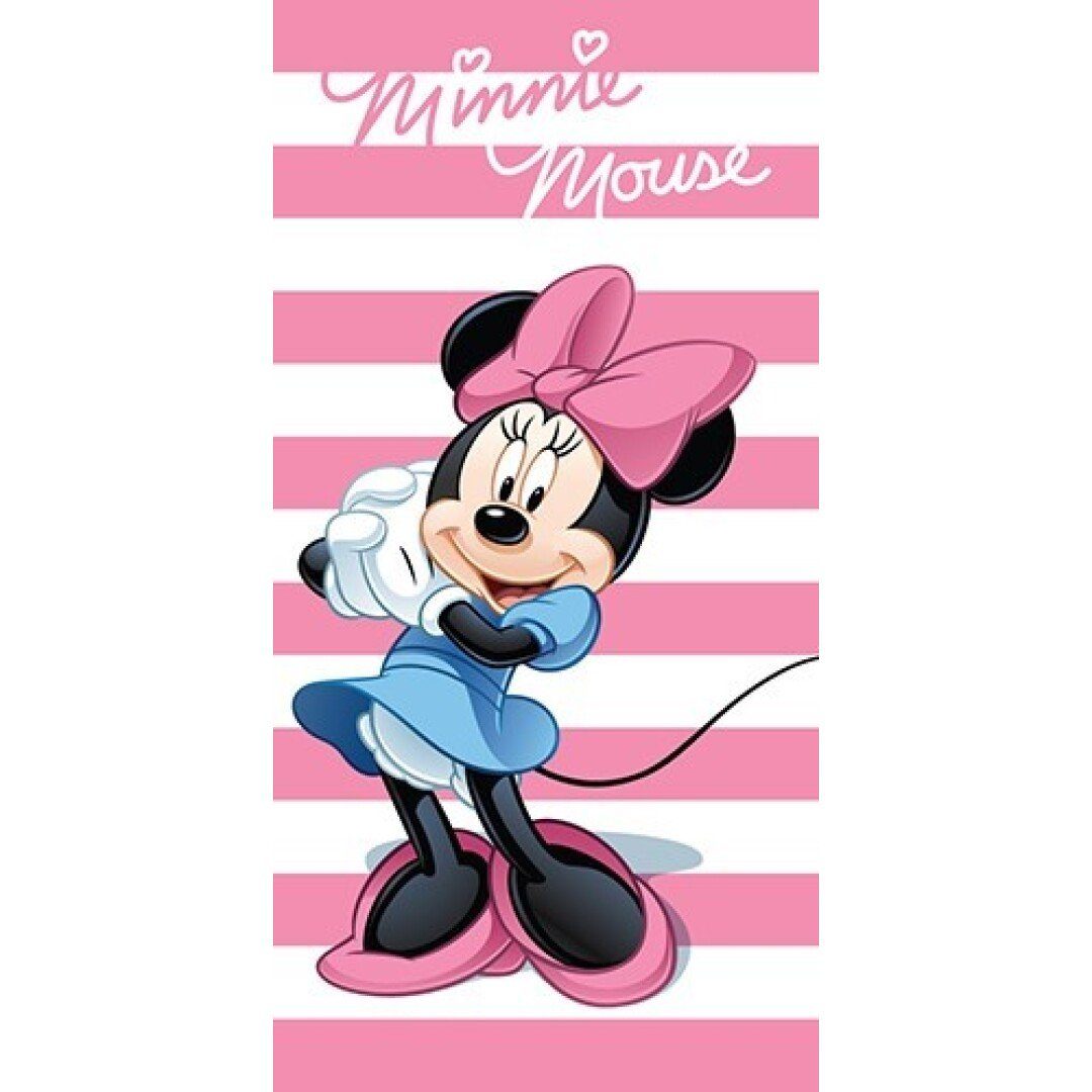Disney Minnie Mouse Strandtuch Mädchen Badetuch, 70x140 cm, 100% Baumwolle