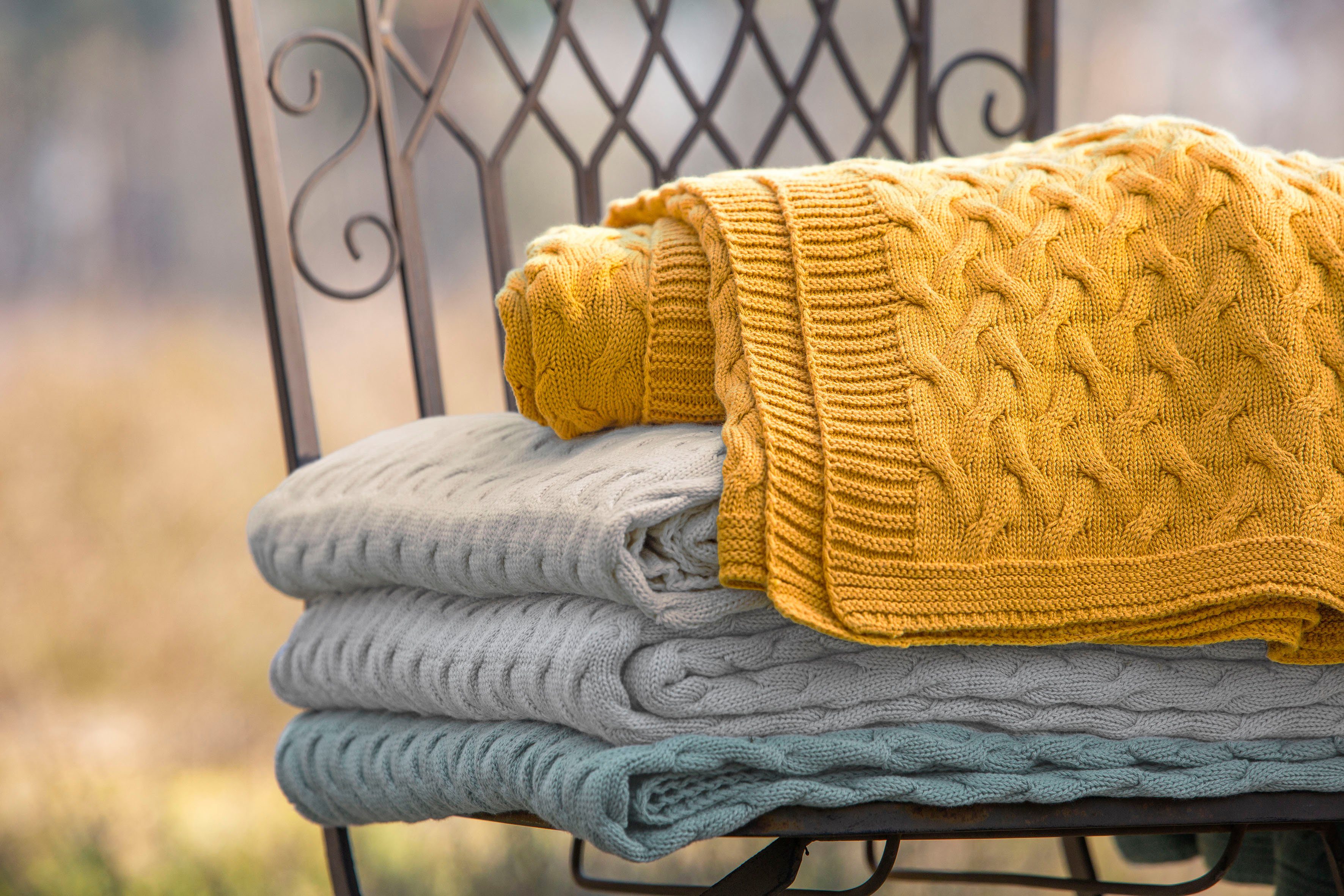 Wolldecke Strickdecke Somero, IBENA, Strickmuster, Kuscheldecke günstig online kaufen