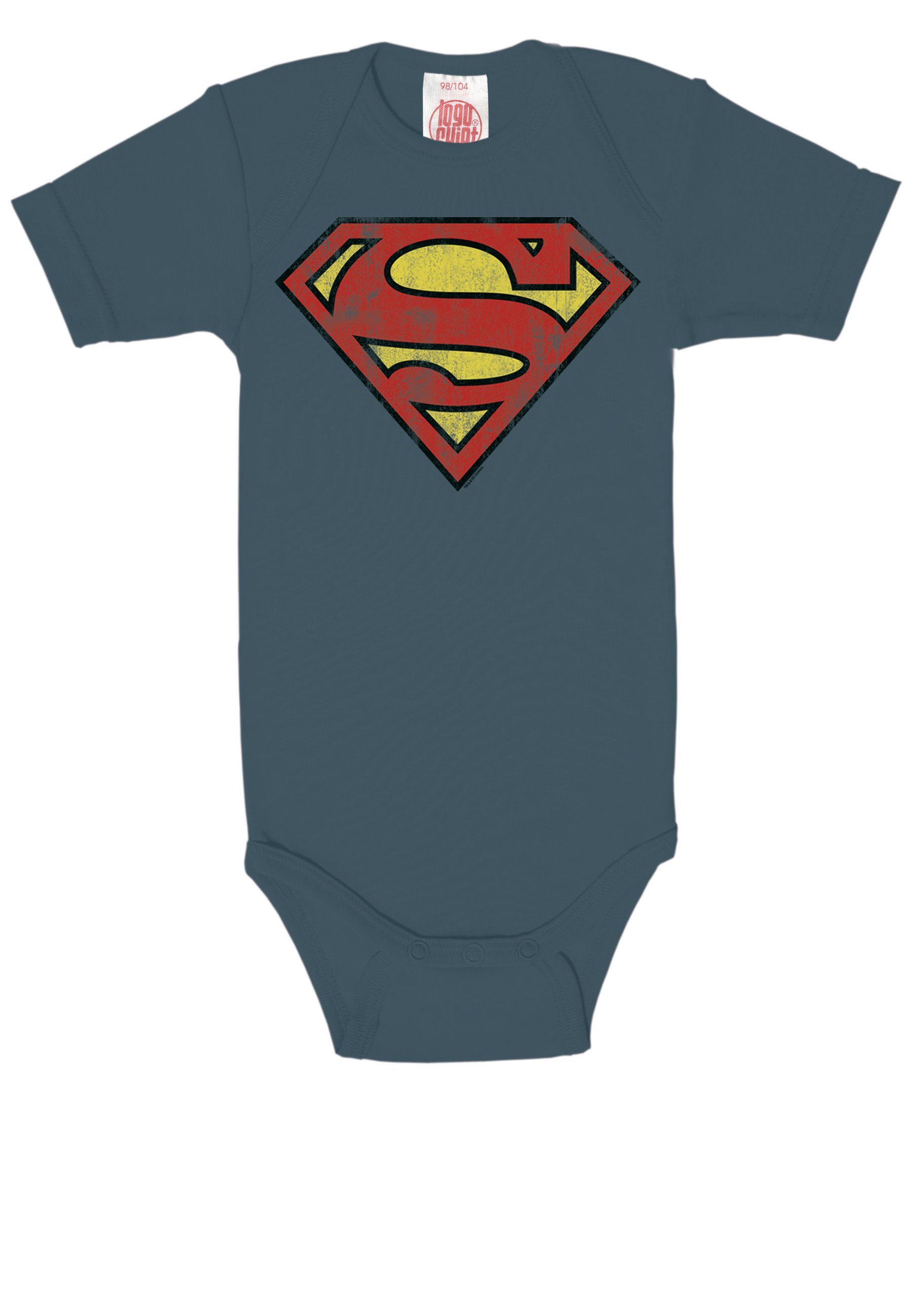 LOGOSHIRT Body mit dunkelblau Logo-Frontdruck Superman