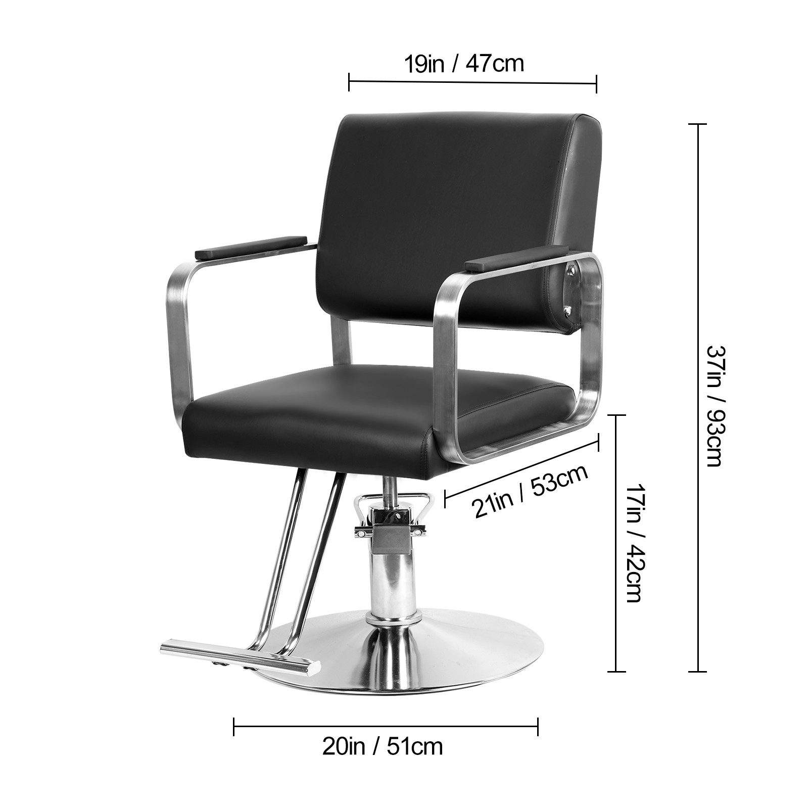 Rutaqian Stuhl Friseurstuhl mit hydraulischer Pumpe Friseursessel 360° Drehbar,130 Kg (Höhenverstellbar Innenministeriumstuhl, 1 St), Armlehnstuhl Friseursessel – Bild 5 von 5