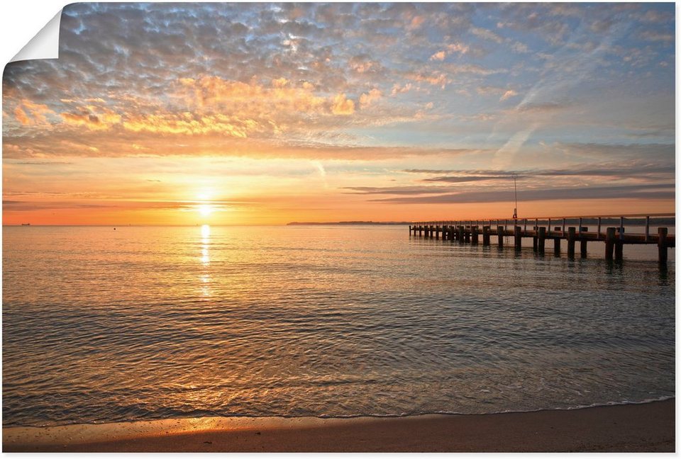 Artland Wandbild Früh morgens an der Ostsee, Bilder vom Sonnenuntergang &  -aufgang (1 St), als Alubild, Leinwandbild, Wandaufkleber oder Poster in  versch. Größen