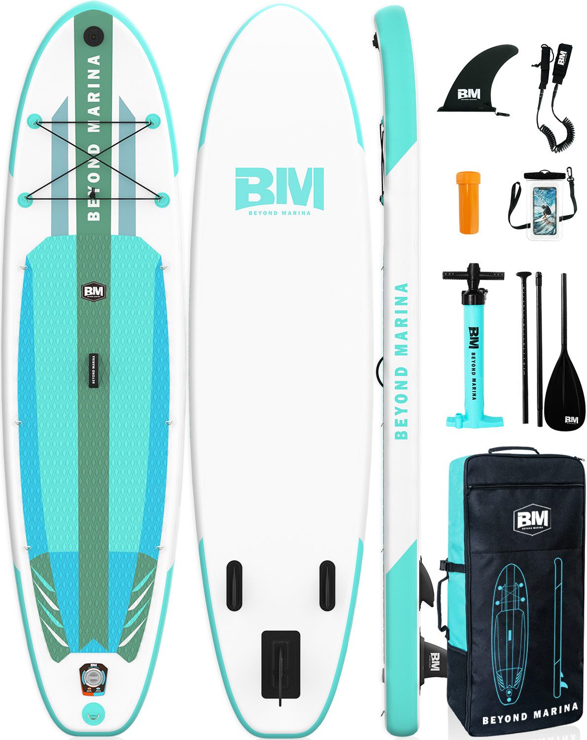 BEYOND MARINA Inflatable SUP-Board Aufblasbares Stehpaddelbrett, federleichtes Sup Board, Fusion Tech für Steifigkeit und Stabilität, Reisefreundlich