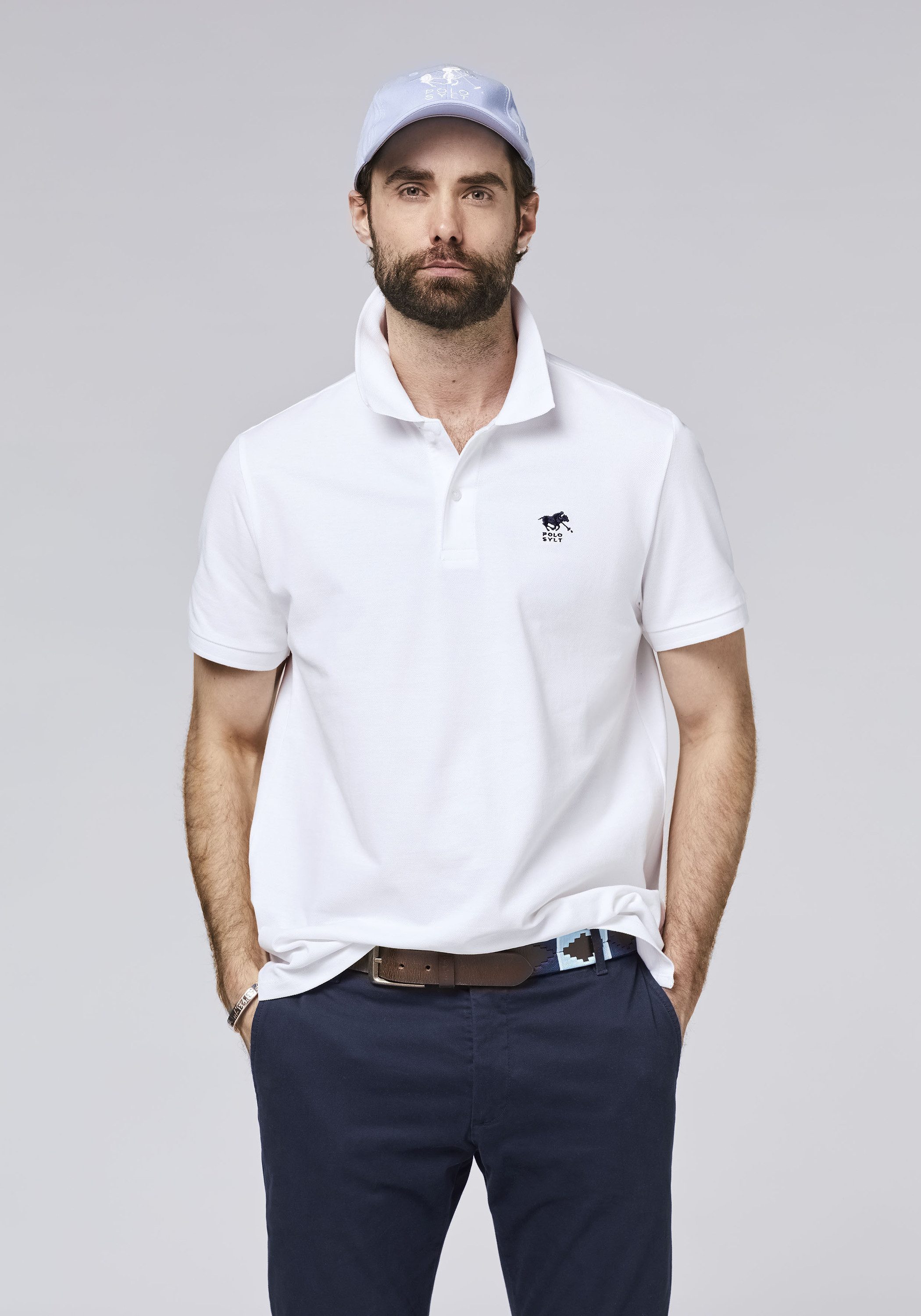 Polo Sylt Poloshirt im puristischen Design mit Label-Stitching