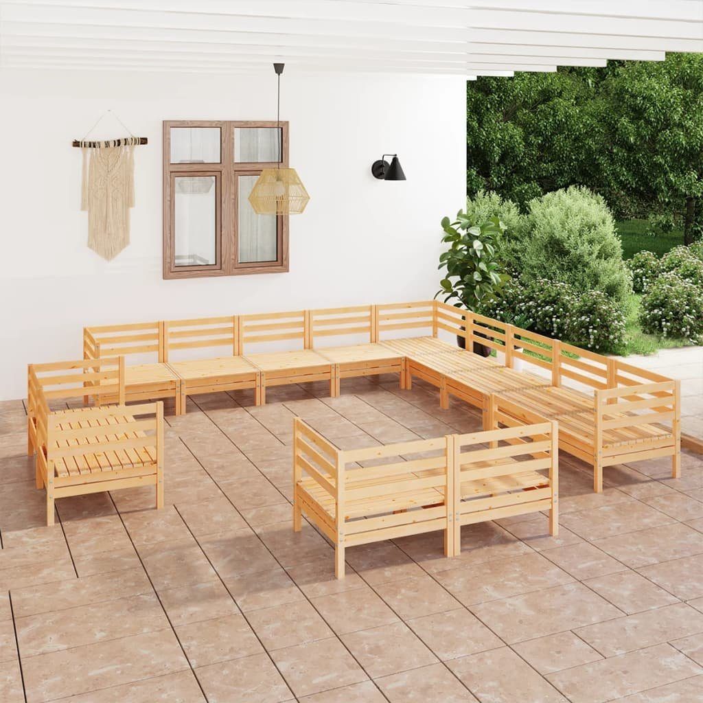 vidaXL GartenloungeSet »13tlg. GartenLoungeSet Massivholz Kiefer