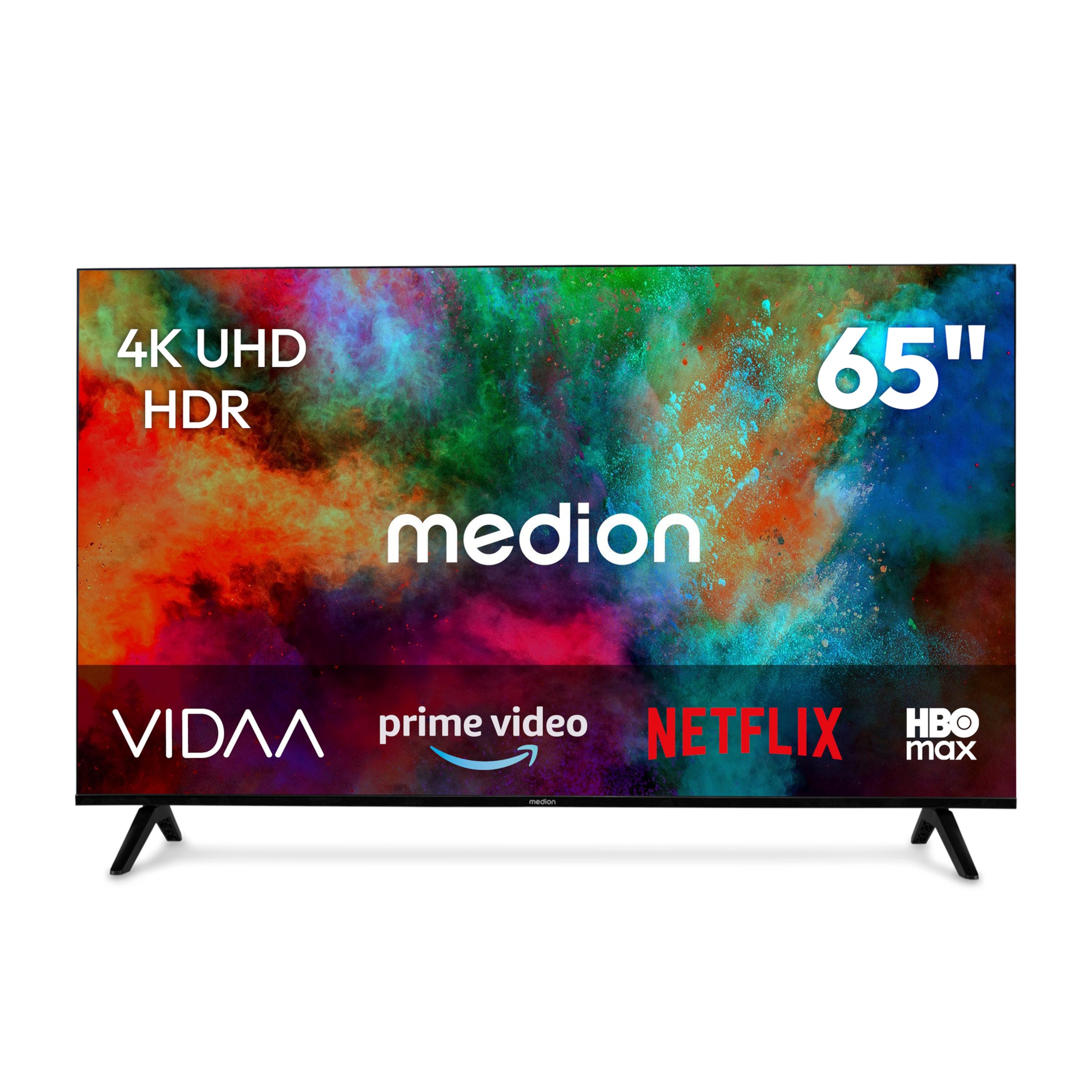 Medion® MD865201 LCD-LED Fernseher (163.9 cm/65 Zoll, 4K Ultra HD, Smart-TV, Netflix, HBO Max, Prime Video, Disney+, Magenta TV, AppleTV, WOW)