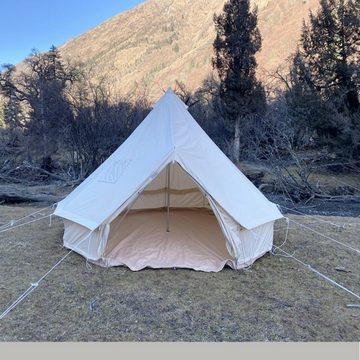 Insma Tipi-Zelt 300cm/400cm, 4-8 Personen Campingzelt Canvas wasserdicht mit Moskitonetz