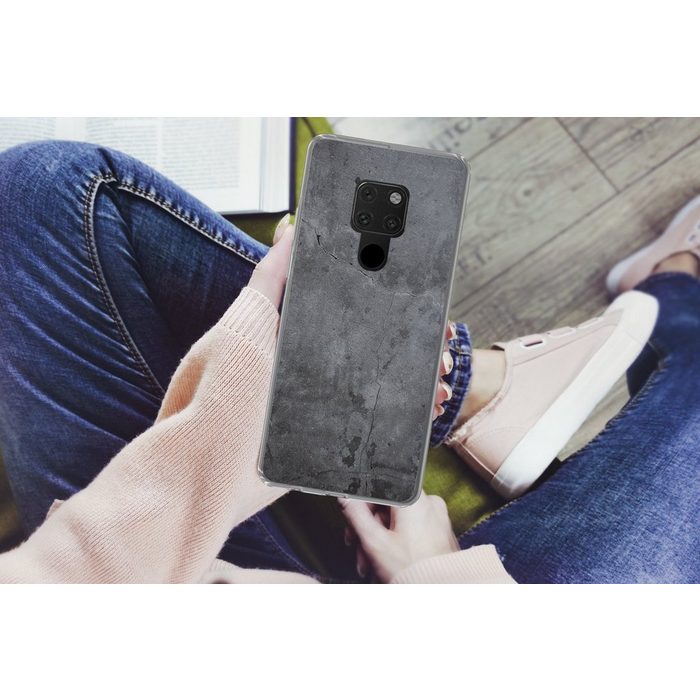 MuchoWow Handyhülle Industriell - Beton - Grau - Schiefer - Retro Phone Case Handyhülle Huawei Mate 20 Silikon Schutzhülle OR12375