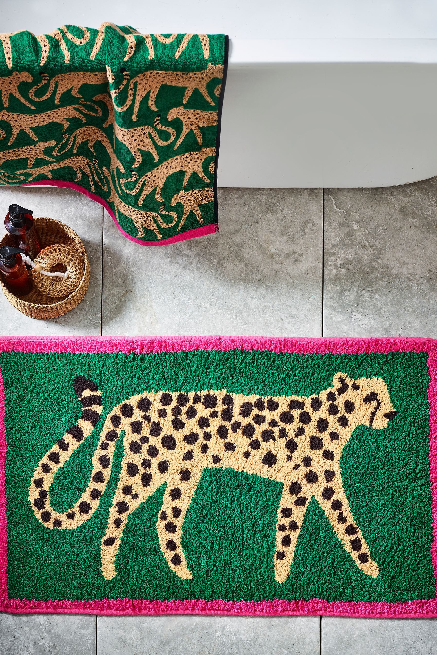 Next Badematte Badematte mit Gepard-Animal-Print, Baumwolle, günstig online kaufen