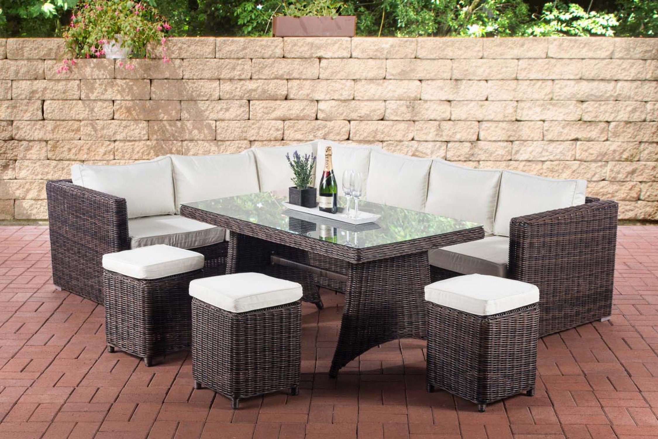 TPFGarden GartenEssgruppe Sorat Polyrattan Sitzgruppe für Garten und
