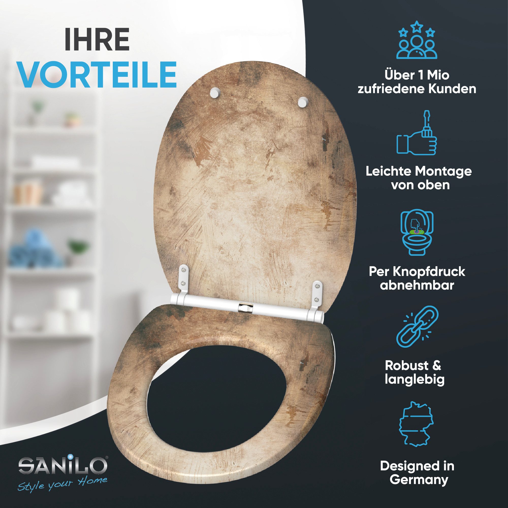 Sanilo WC-Sitz mit Absenkautomatik & Top Fix in vielen Designs, hochwertig, günstig online kaufen