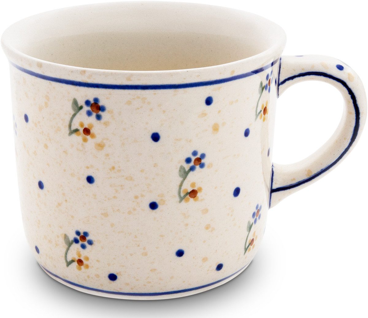 Bunzlauer Keramik Becher Bunzlauer Keramik 400 ml Kaffeepott Teebecher Ø10,2cm H 8,6cm Dekor111, Keramik