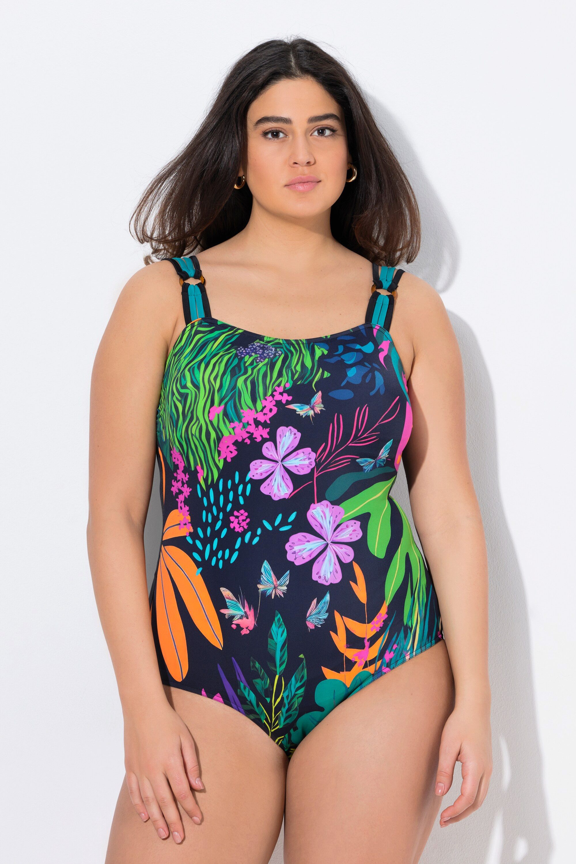 Ulla Popken Badeanzug Badeanzug Blüten 4er-Träger Softcups recycelt günstig online kaufen