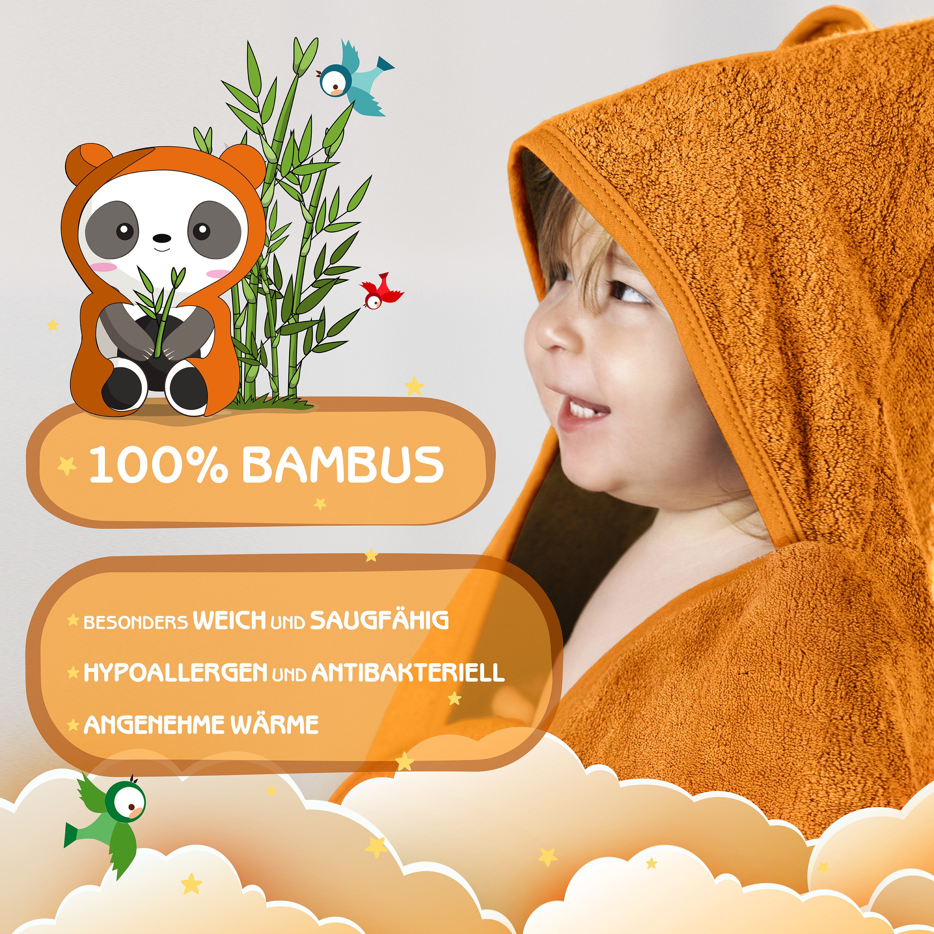Fuchs & Panda Kapuzenhandtuch Kapuzenhandtuch Baby EXTRA dick, warm & weich günstig online kaufen
