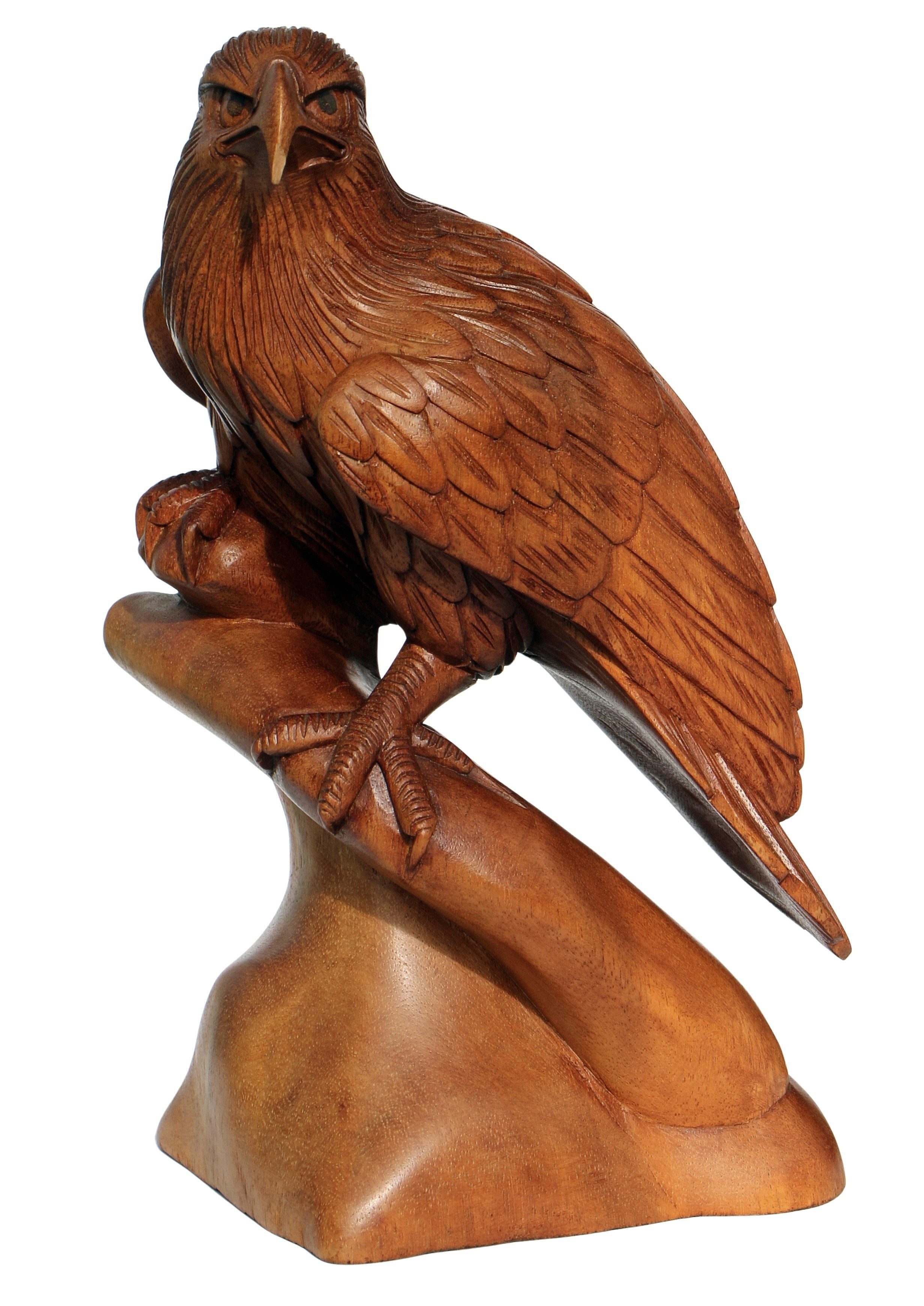 Wogeka Tierfigur Stein Adler Holz-Figur Tier Vogel Greifvogel Dekoration