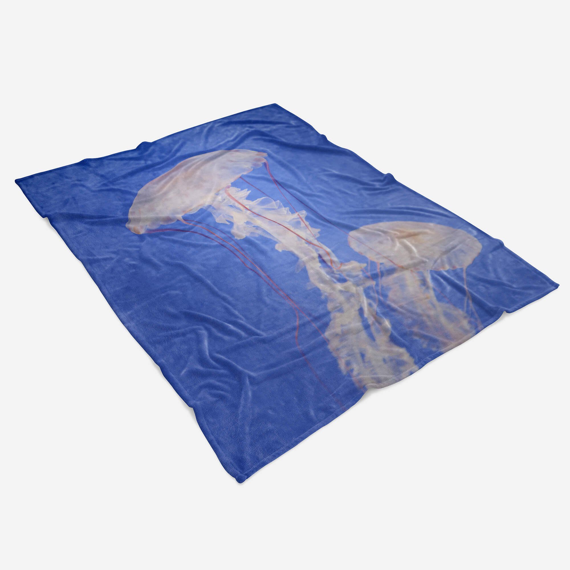 (1-St), unter Fotomotiv Sinus Wasse, Baumwolle-Polyester-Mix Handtuch Art Strandhandtuch Qualle Saunatuch Kuscheldecke mit Handtücher Handtuch