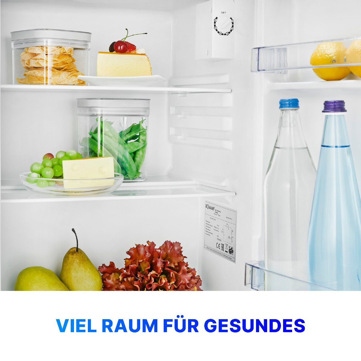 BOMANN Kühlschrank KB 7347, 63.2 cm hoch, 47 cm breit, Mini Kühlschrank mit 58L Nutzinhalt
