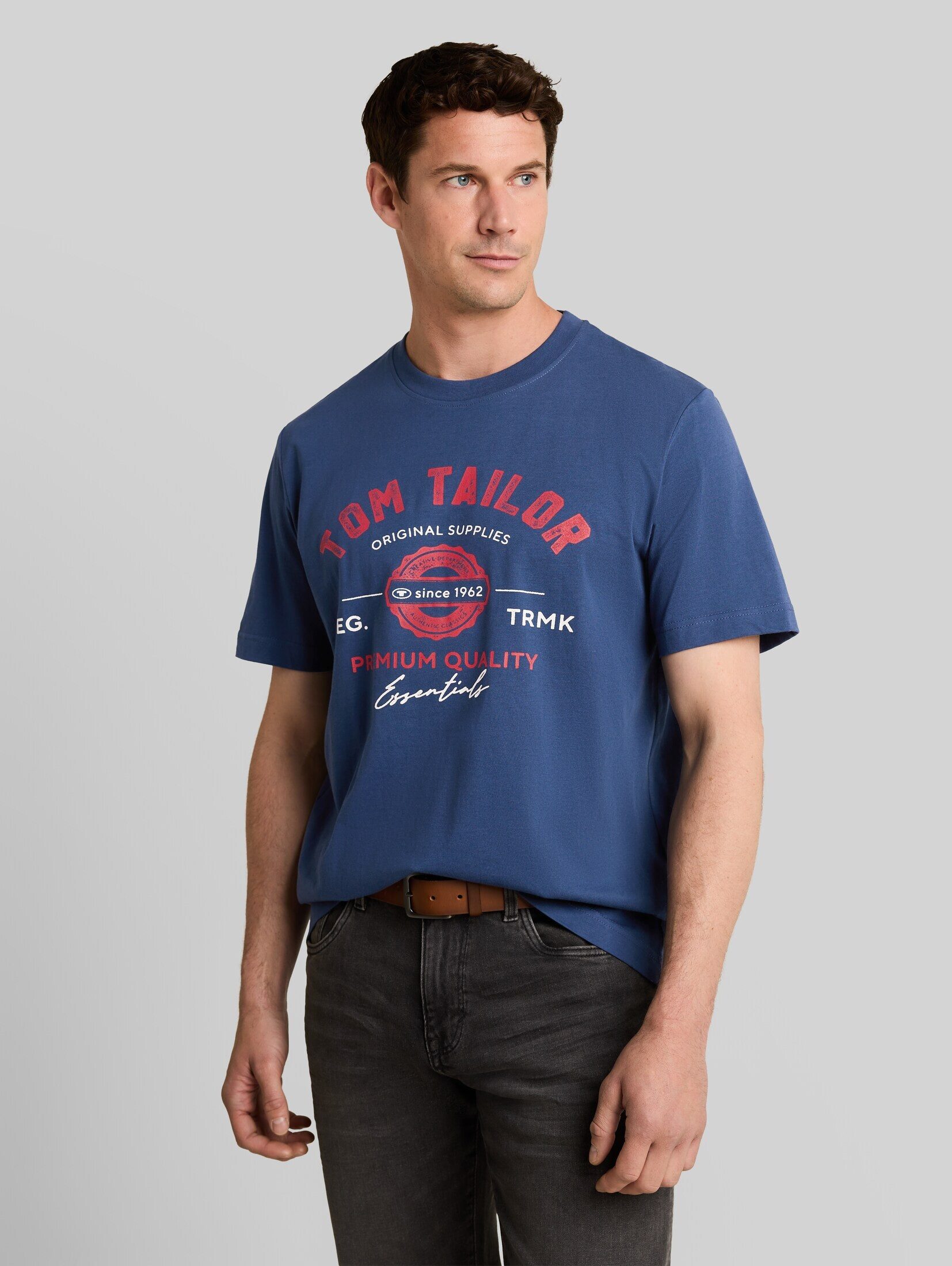 TOM TAILOR T-Shirt T-Shirt (im Einserpack) T-Shirt mit Logo-Print