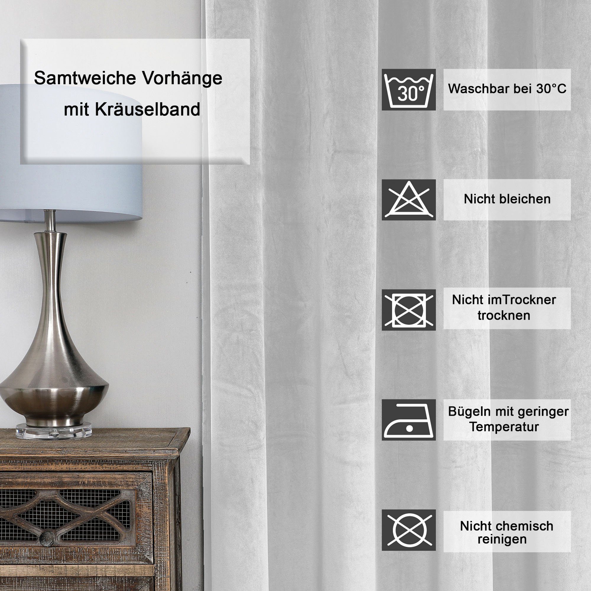 Haus und Deko Gardine Verdunkelungsvorhang Samt günstig online kaufen
