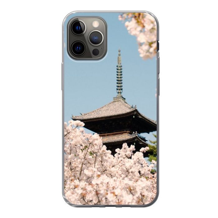 MuchoWow Handyhülle Blütenbaum - Japan - Kirschen Handyhülle Apple iPhone 12 Pro Smartphone-Bumper Print Handy
