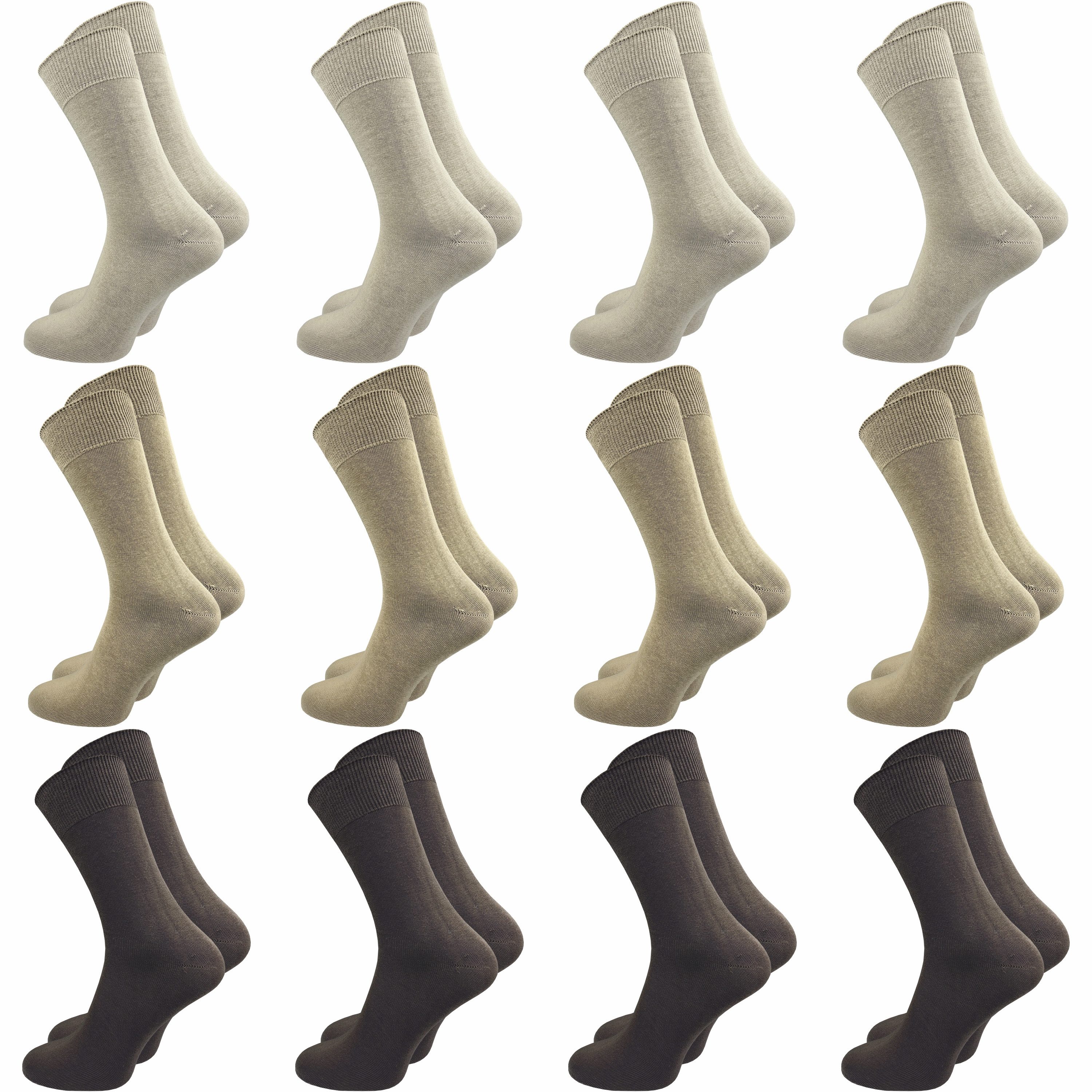 GAWILO Basicsocken für Herren aus 100% Baumwolle - ohne Gummi - ohne drückende Naht (12 Paar) in schwarz, weiß & blau - für Preisbewusste in ansprechender Qualität