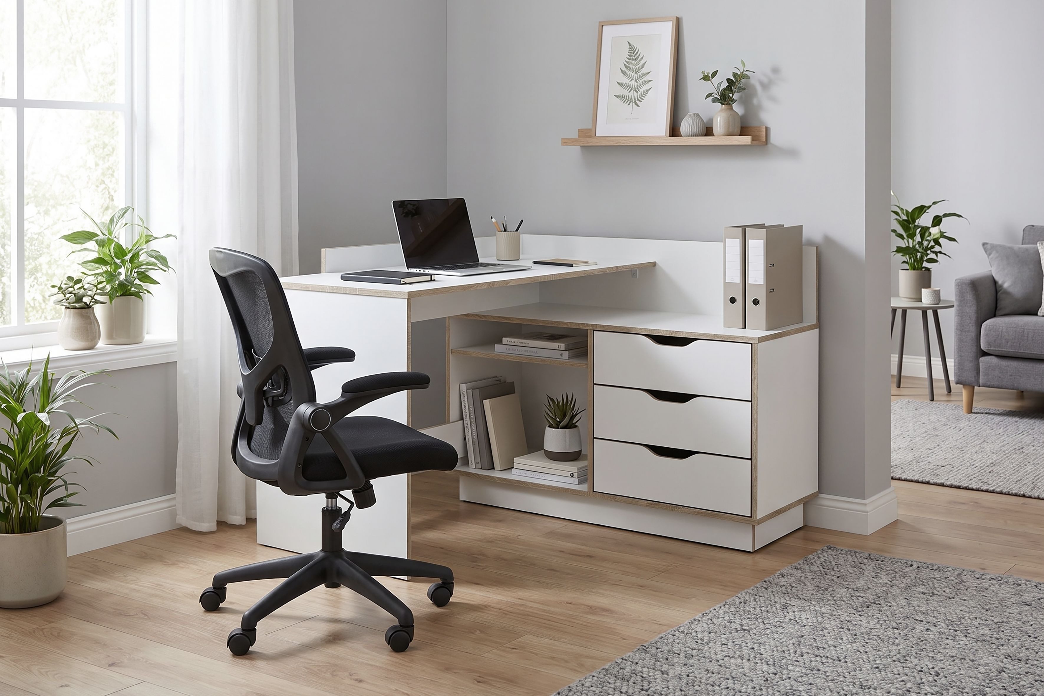 OTTO home Eckschreibtisch Bexley, mit viel Stauraum, Breite 129 cm, rechts oder links montierbar – Bild 2 von 5