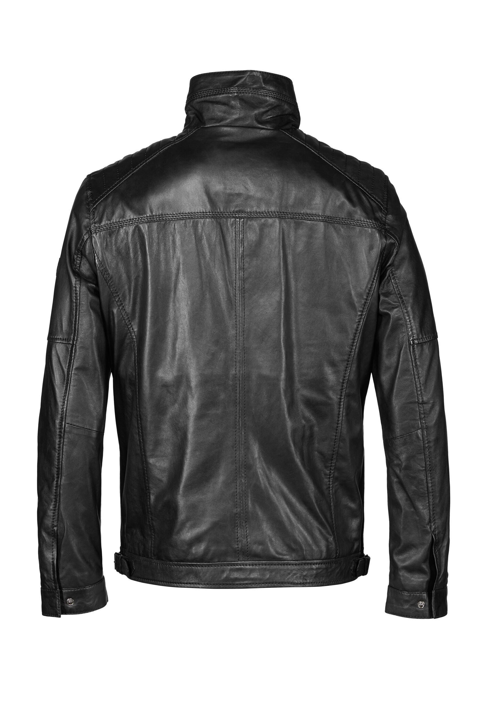 bugatti Lederjacke BUTEODORO (1-St) mit Reißverschlusstaschen günstig online kaufen