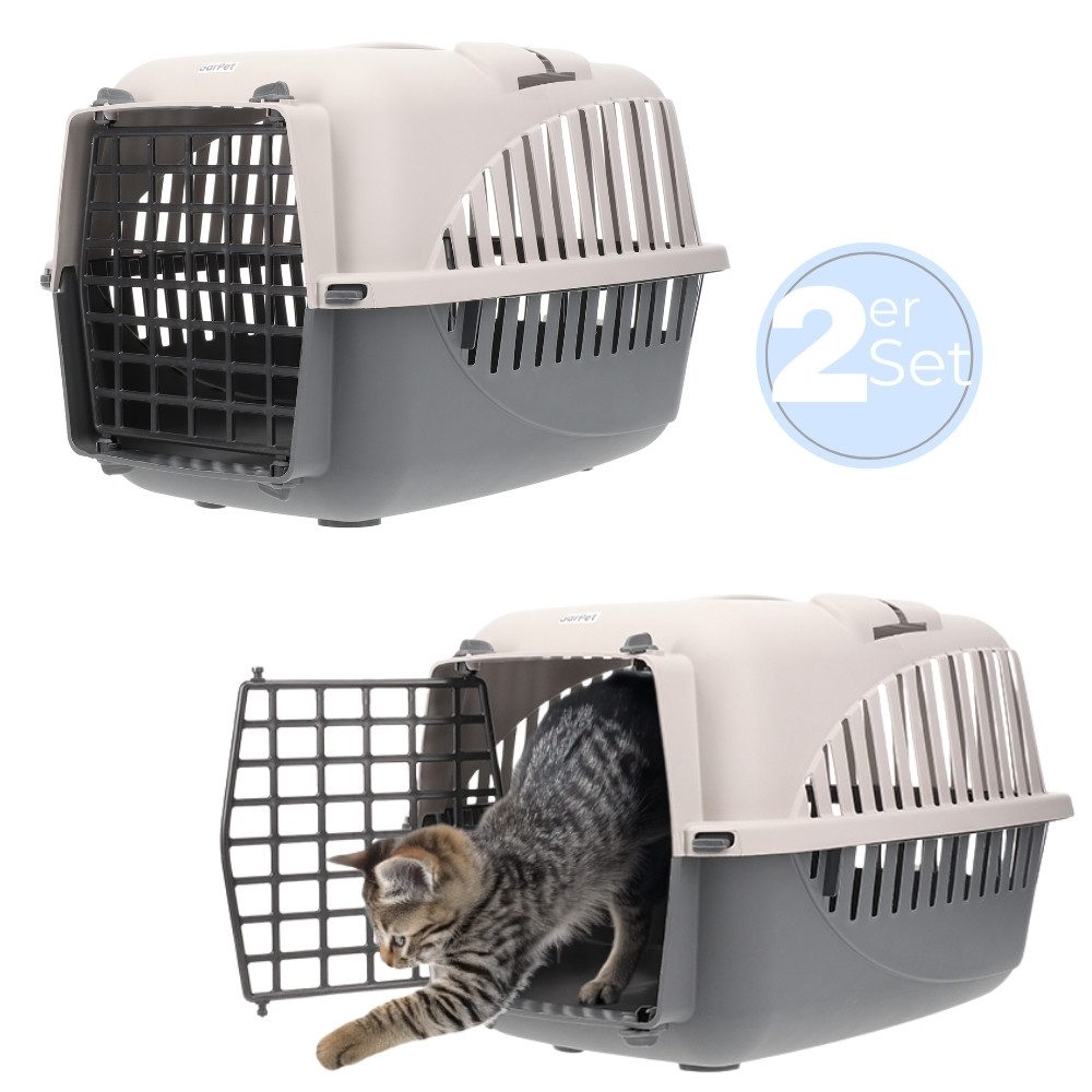 Tiertransportbox 2x Katzentransportbox Hundebox Auto Rückbank Katzen Transportbox