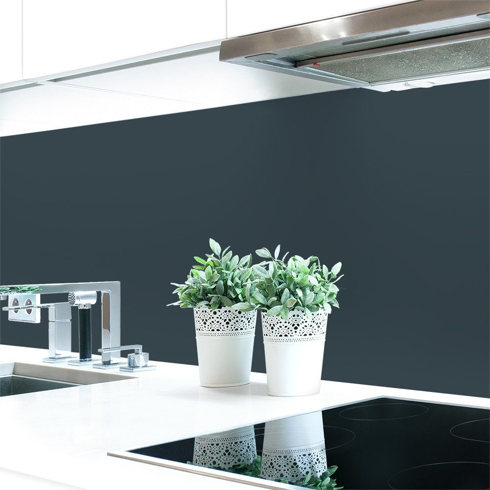 DRUCK-EXPERT Küchenrückwand Küchenrückwand Grautöne Unifarben Premium Hart-PVC 0,4 mm selbstklebend Schiefergrau ~ RAL 7015
