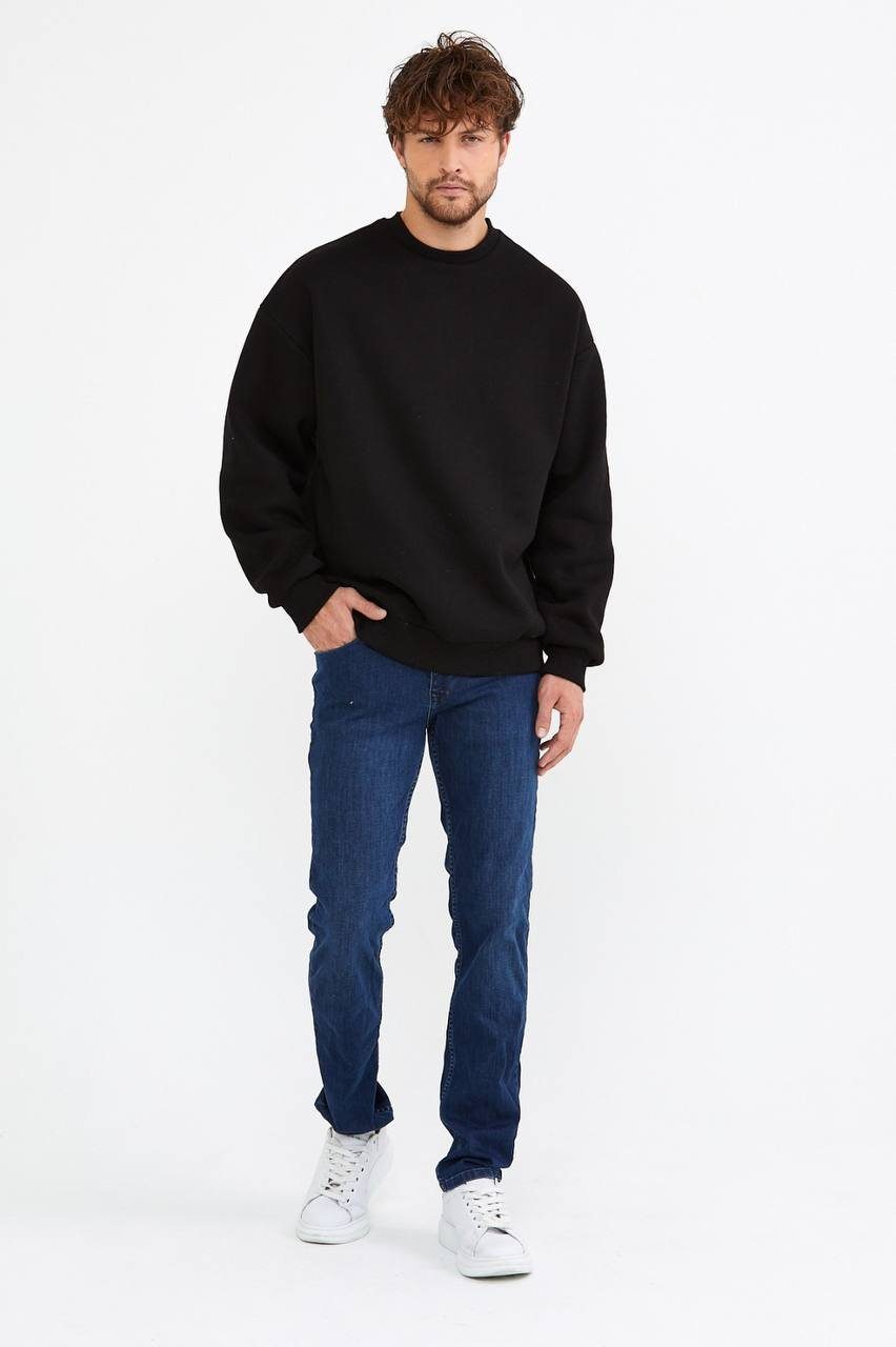 Sweater Basic Sweatshirt Langarm Oversize Pullover Baumwolle Langarmshirt