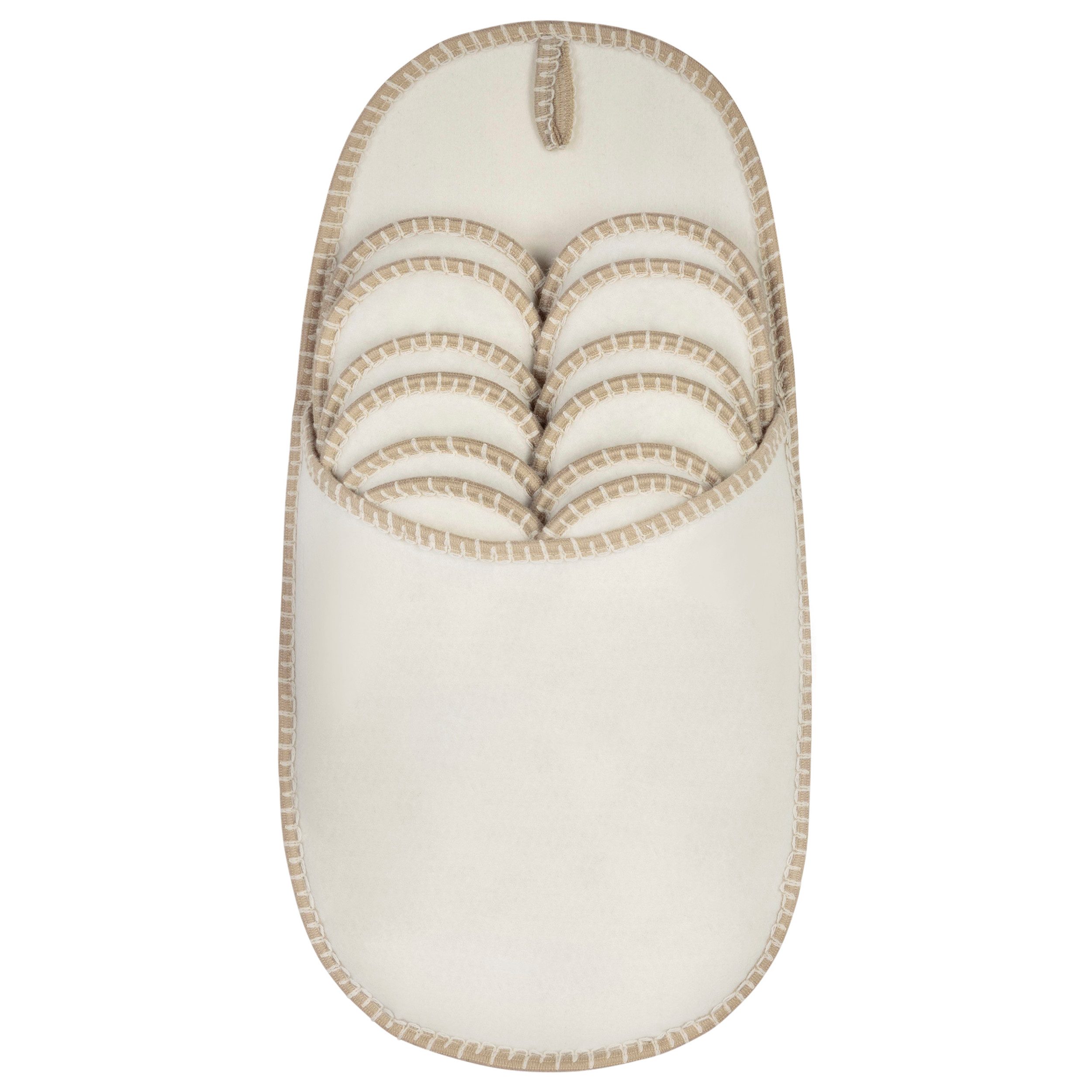 ONVAYA ABS Gästepantoffel, Schwarz, Beige, 6er Set, Antirutsch Sohle Hausschuh