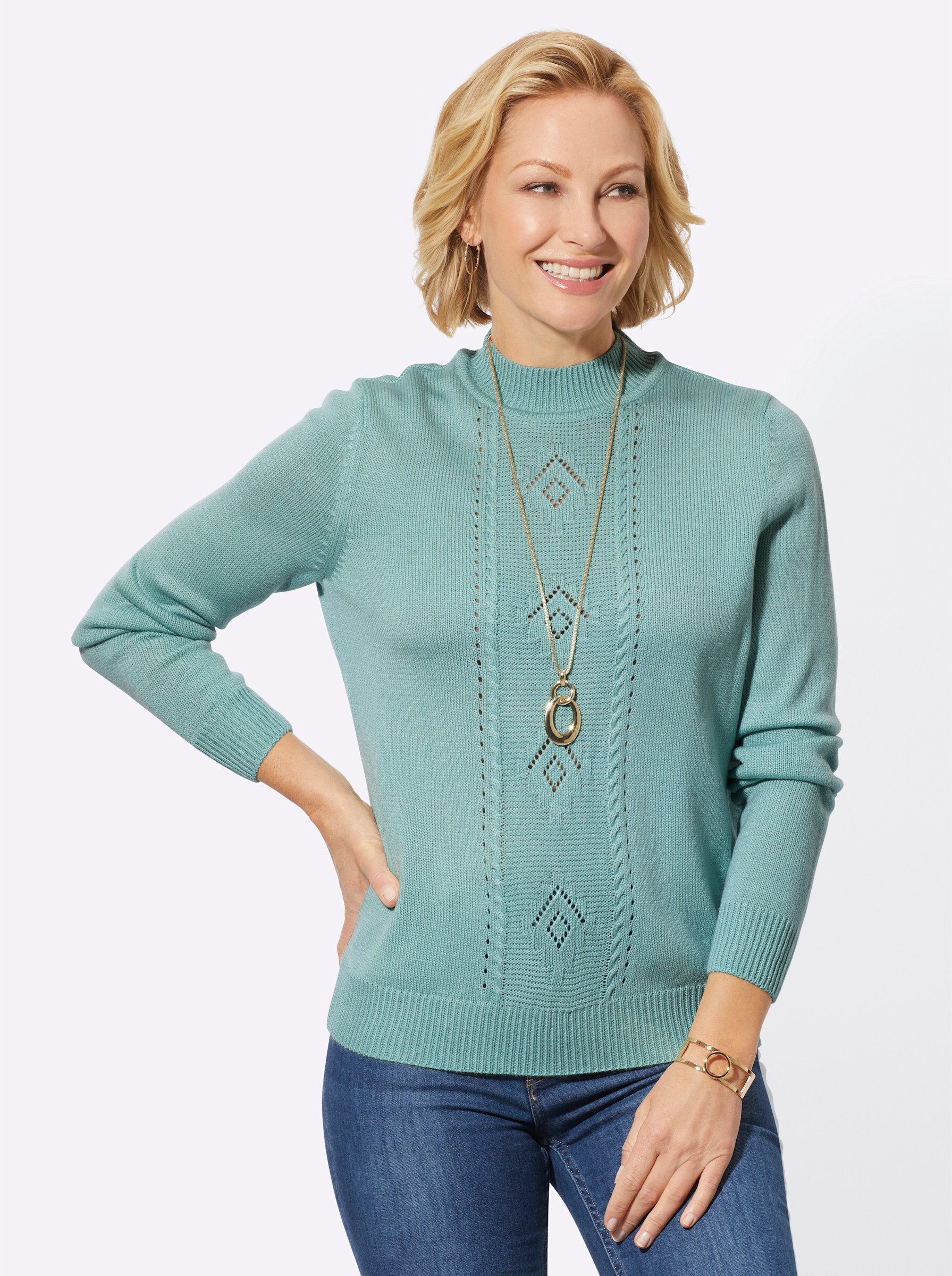 Strickpullover Stehkragenpullover