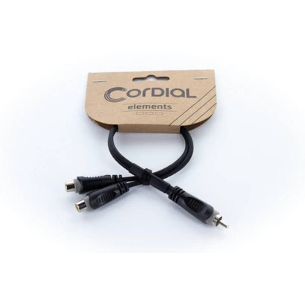 Cordial Y-Adapter Connector 1: RCA black/2x Plug 6.3 mono: 2x RCA 14891 Audio- & Video-Kabel, PVC-Mantel, Zwillingsleitung