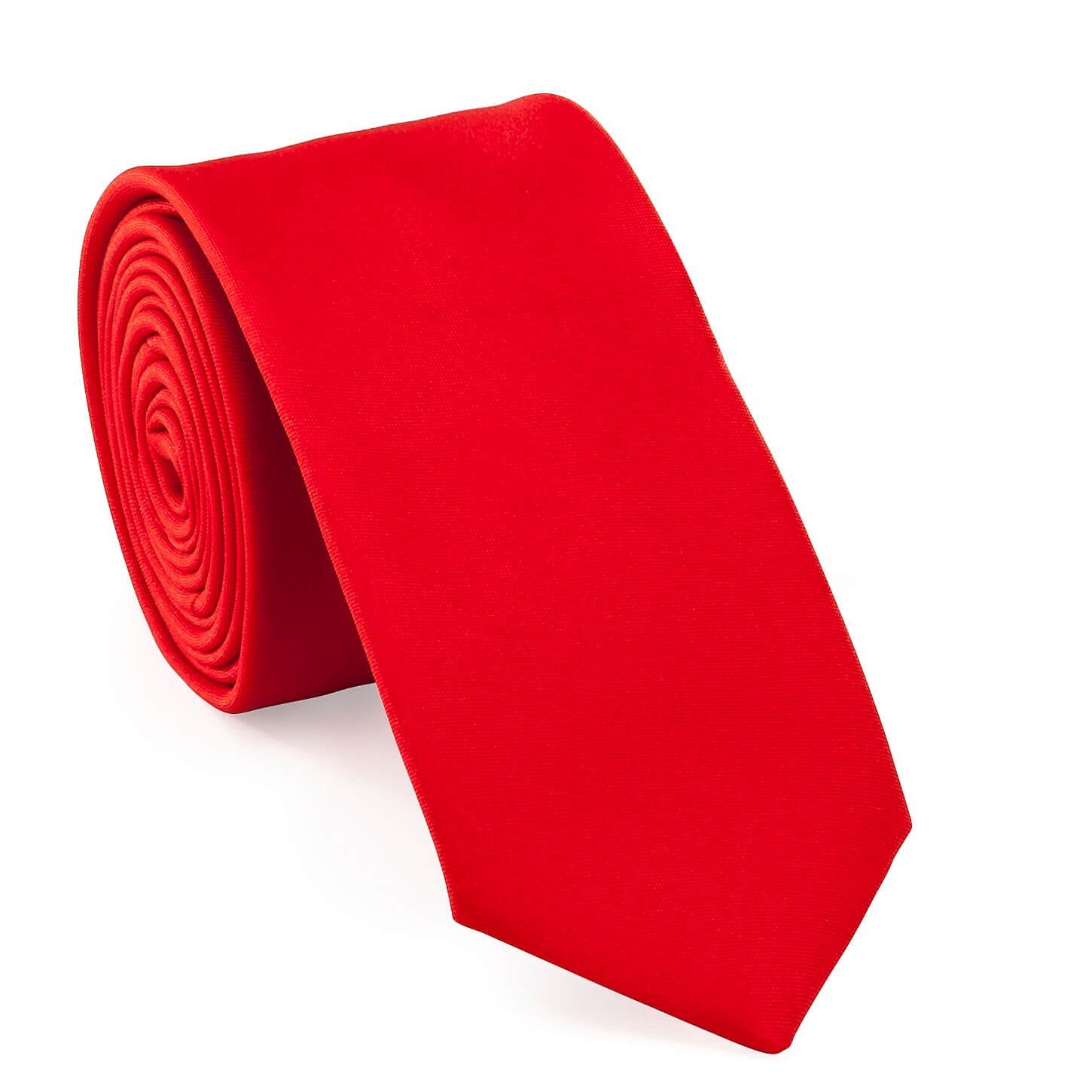 Seide Plain - - - rot 6cm Krawatte Krawatte (43) UNA