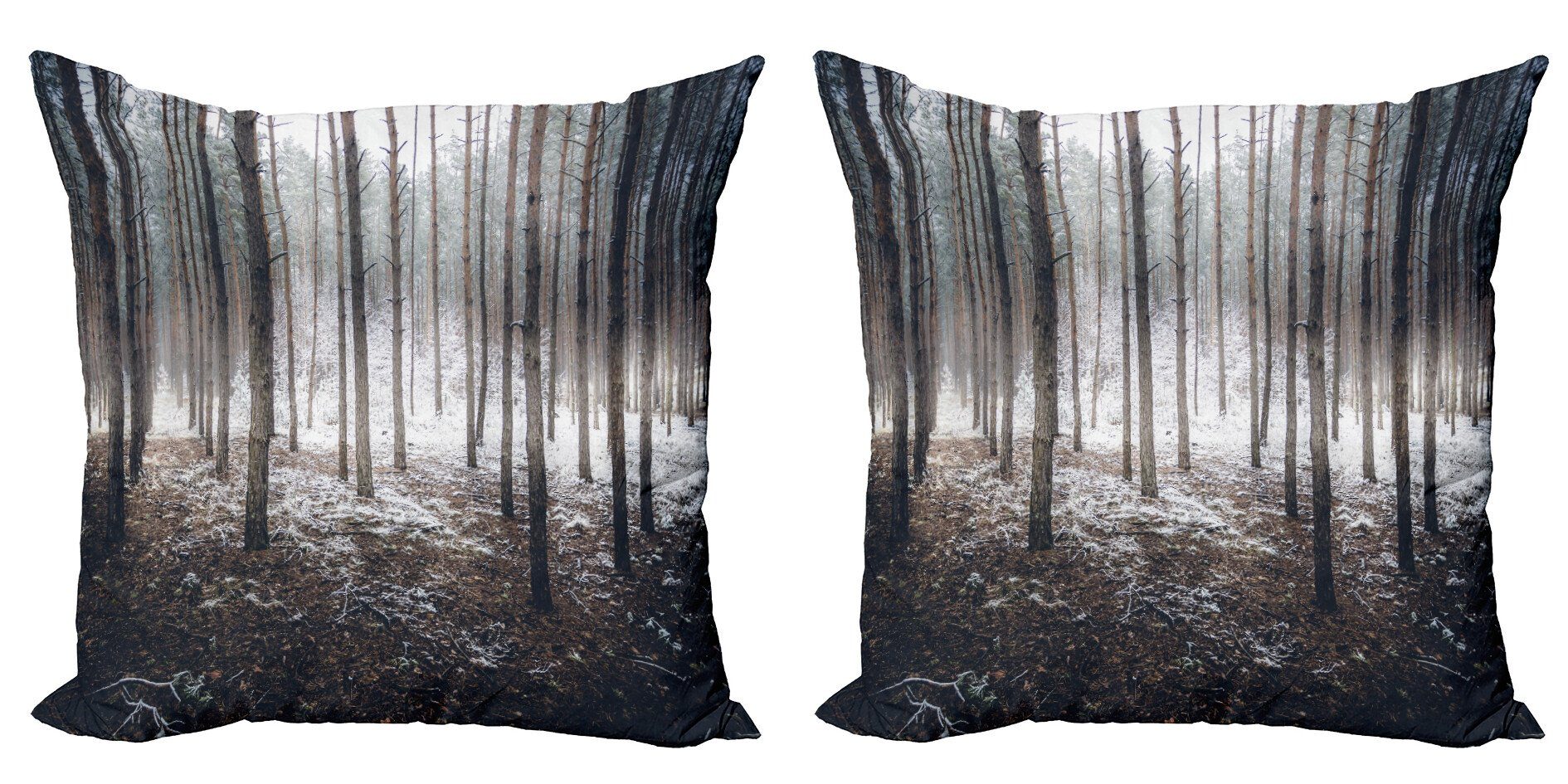 Kissenbezüge Modern Accent Doppelseitiger Digitaldruck, Abakuhaus (2 Stück), Wald Natur Mystic Dunkel
