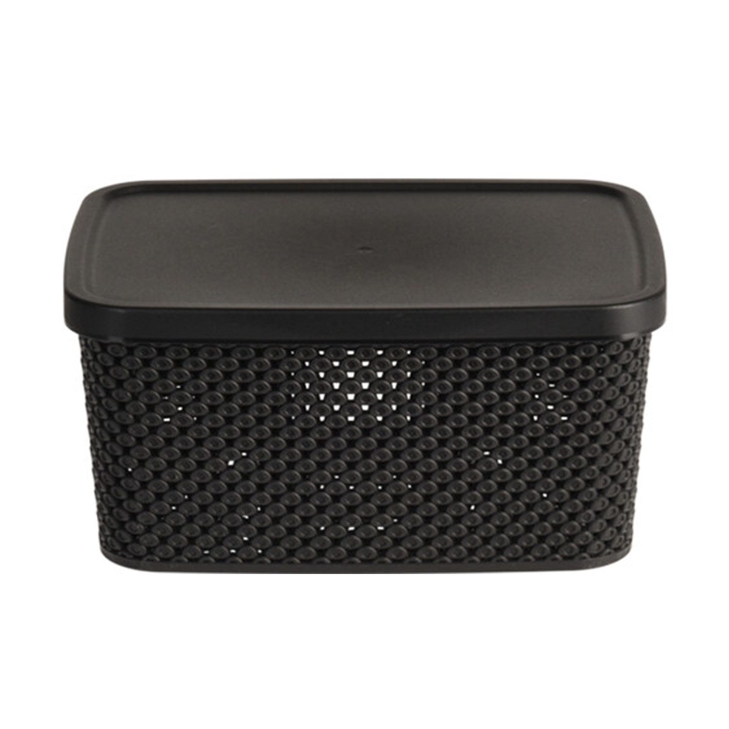 Mojawo Uhrenbox Box mit Deckel Aufbewahrungsbox Kunststoff 3,5L schwarz L23xB17xH12cm