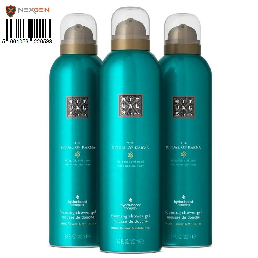 Rituals Duschgel von Ritual of Karma Vorteilspack: 3x200ml mit Lotus und weißem Tee
