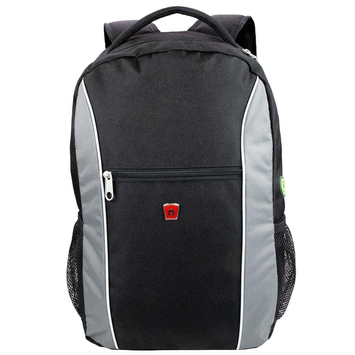 ca. L Cityrucksack Traveller schwarz, Applikationen City reflektierende Rucksack 15 T19400301