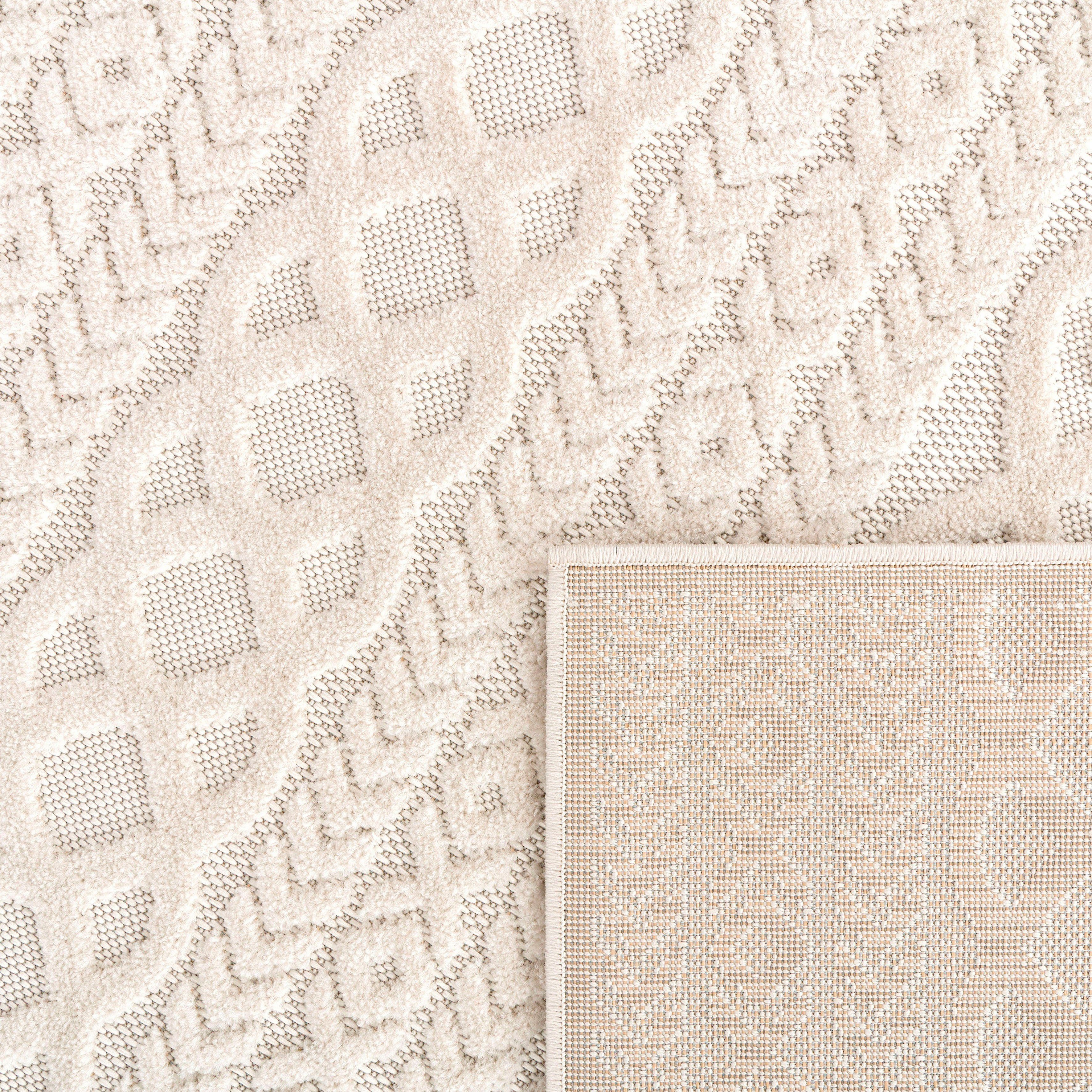 Teppich Cotton 231, Paco Höhe: 10 Uni-Farben, geeignet Effekt, mm, Hoch-Tief rechteckig, Home, boho, Outdoor und In